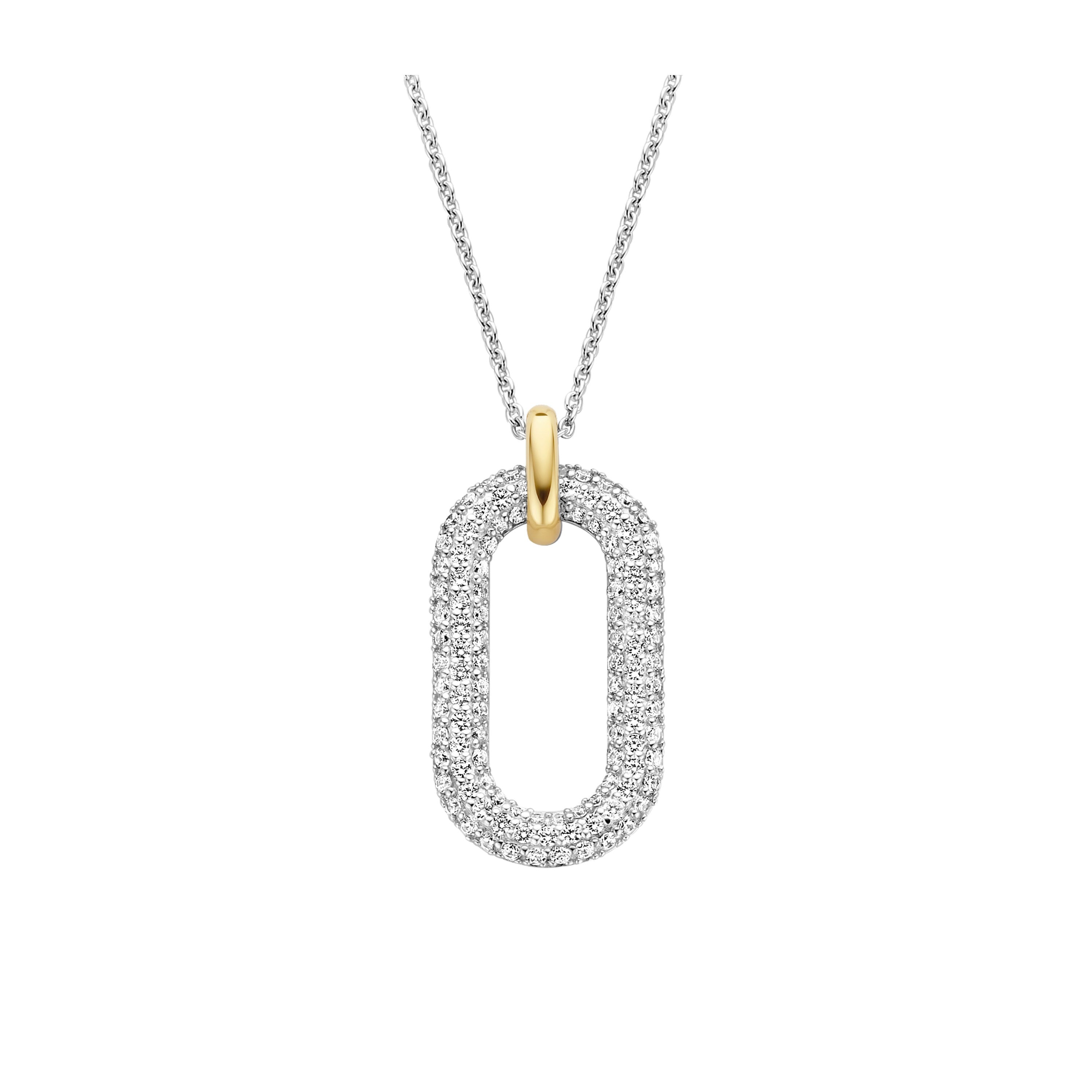 Golden Pave Link Necklace