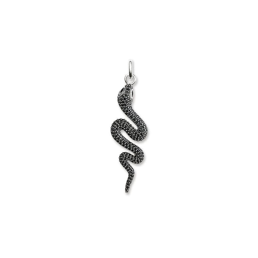 Sparkling Black Snake Pendant