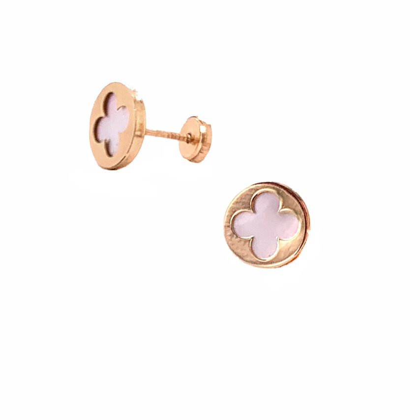 Mother Pearl Clover Inlay Stud Earrings