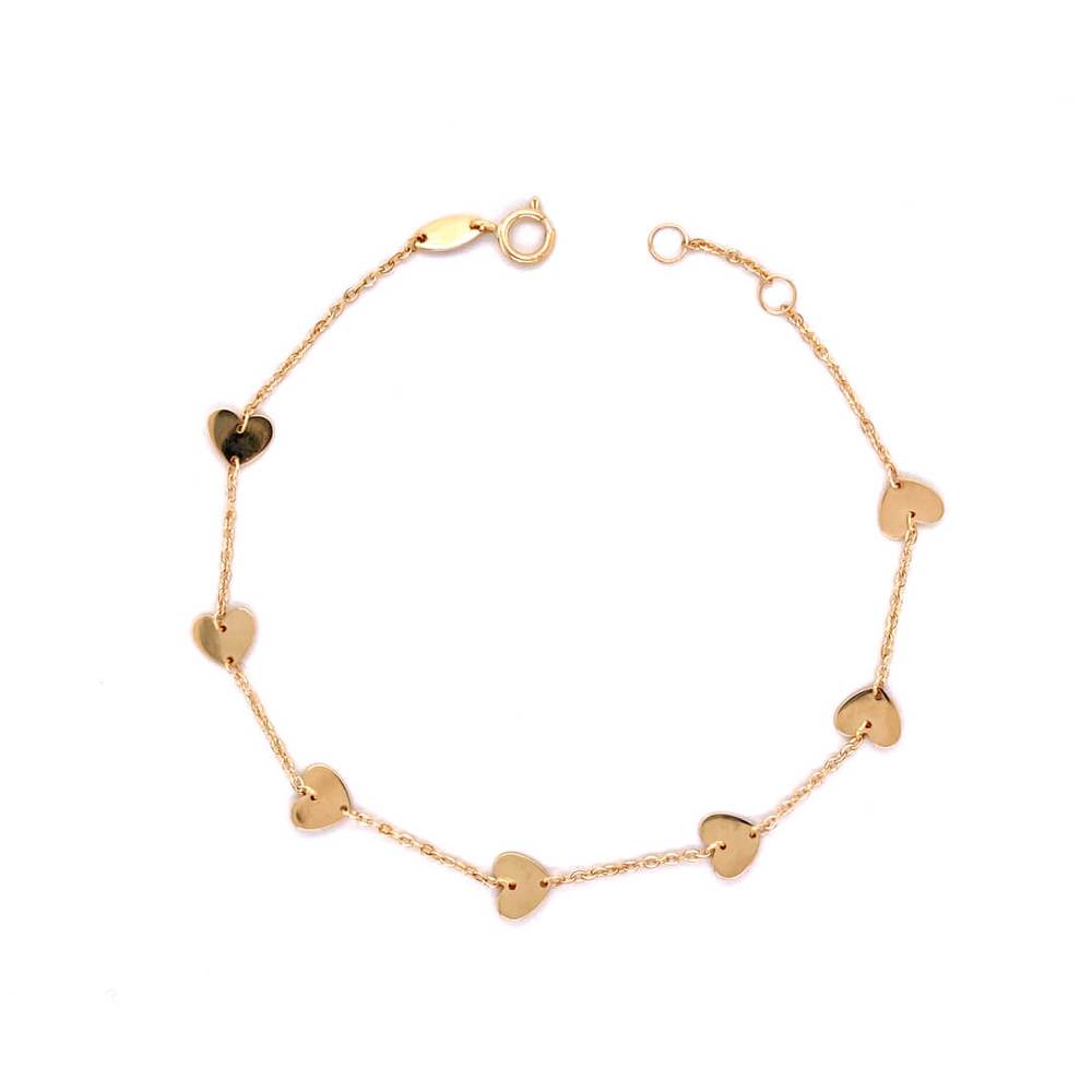 Seven Hearts 14K Gold Bracelet