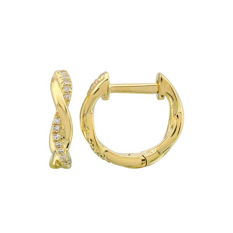 11MM Twisted Gold Huggie Earring