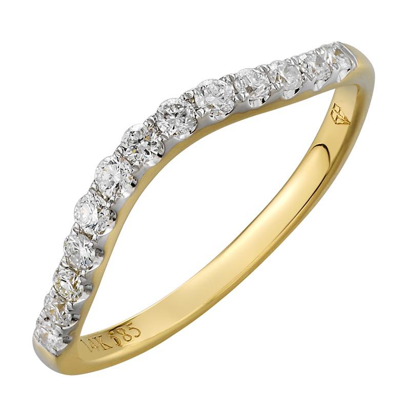 .25ct Diamond Yellow Gold Curved Ring