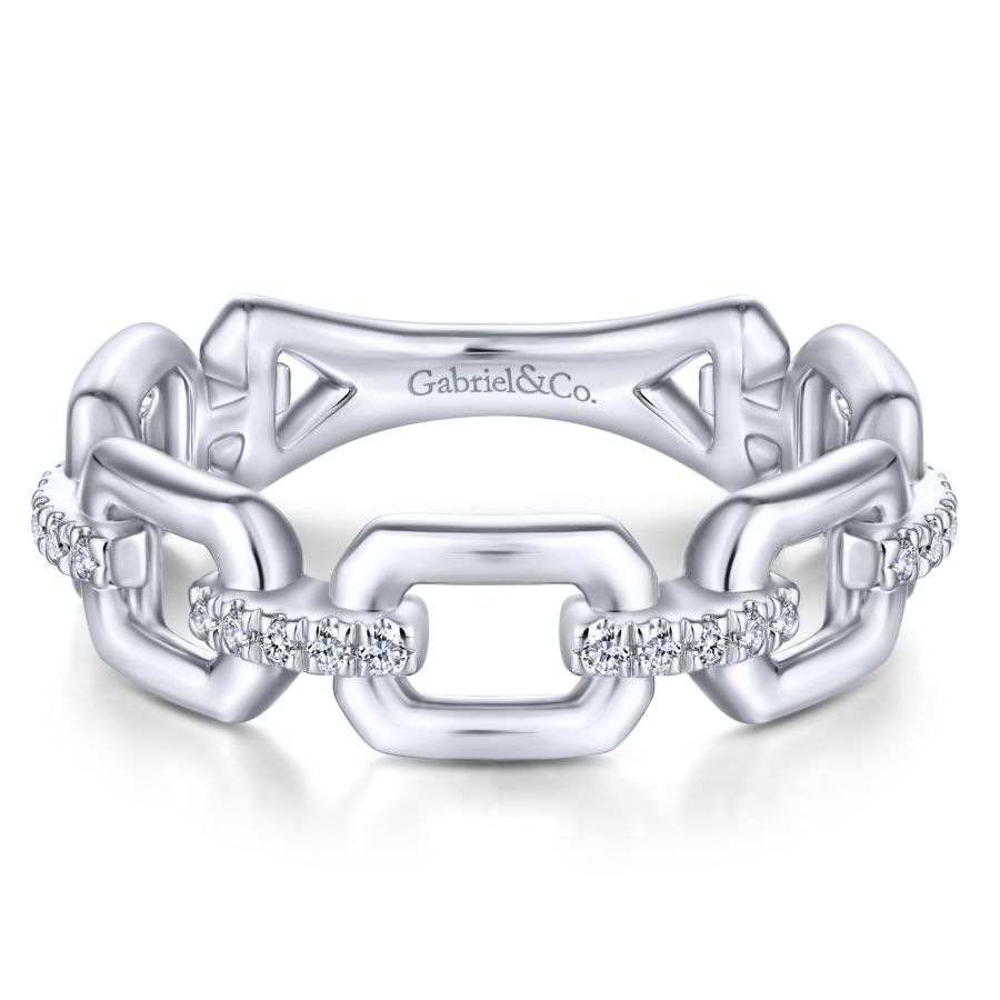 Diamond Link White Gold Ring