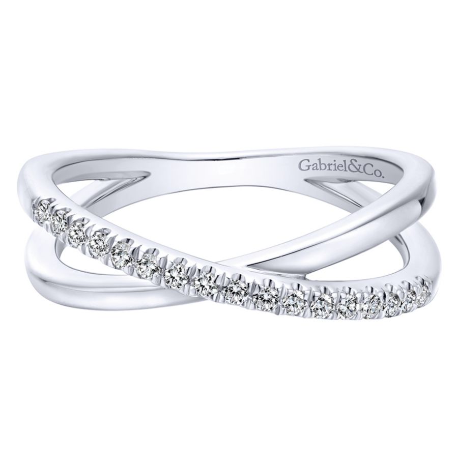 White Gold Diamond Crossover Ring