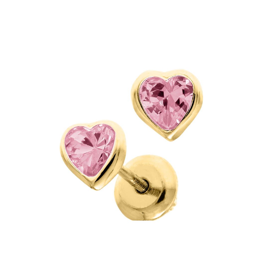 Pink Heart Kids Earrings