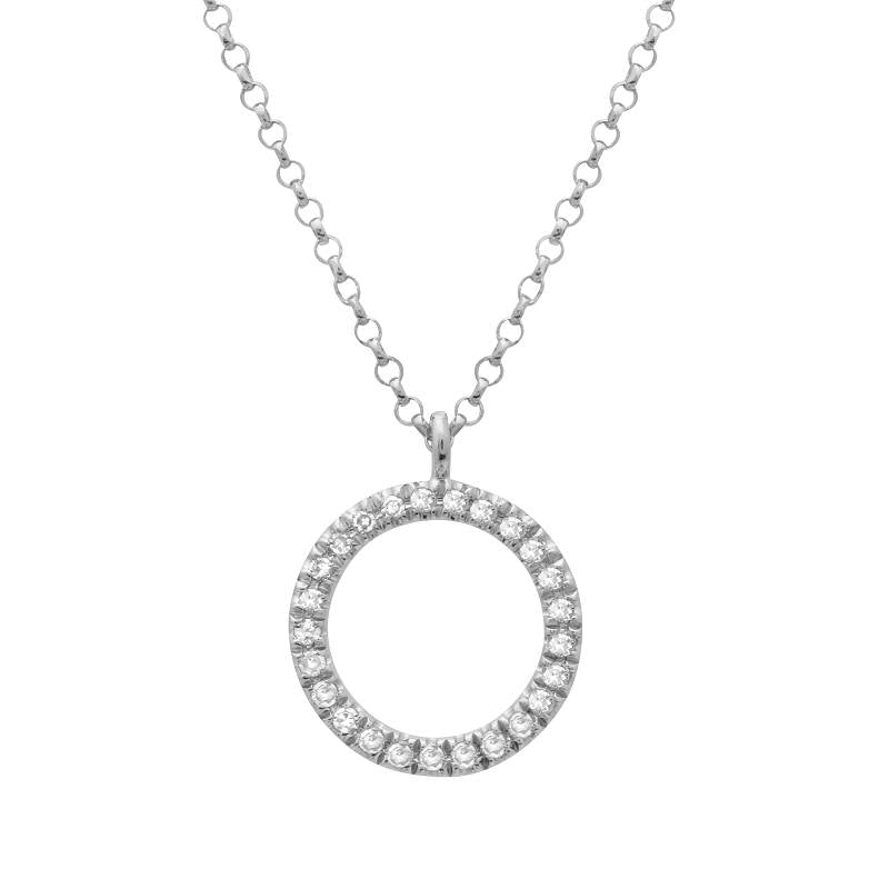 Mini Open Circle Diamonds Necklace