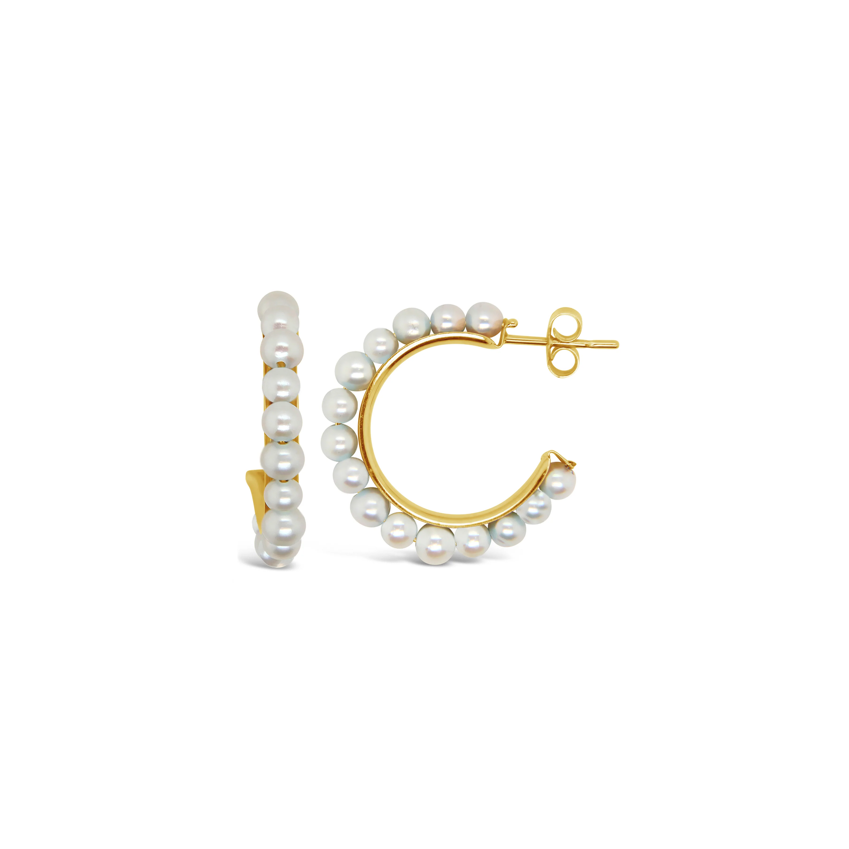 18MM Pearl Hoop Earrings