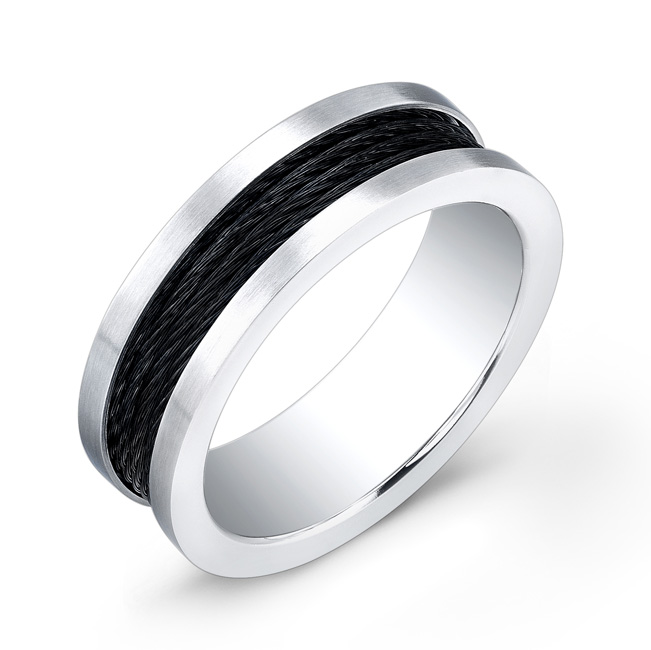 Cobalt Black Cable 7mm Ring