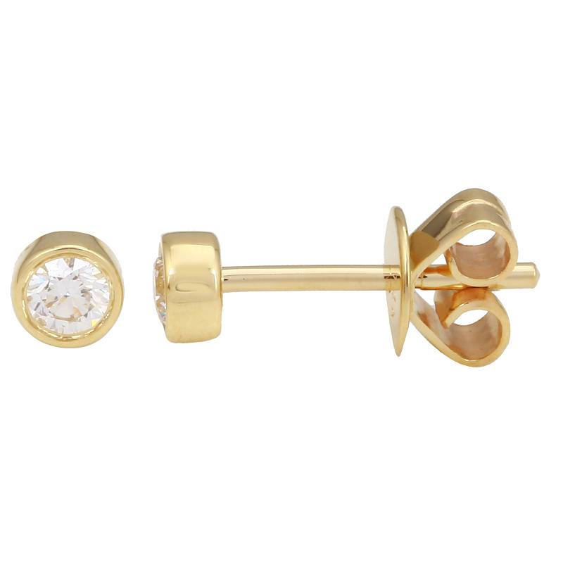4MM Diamond Gold Stud Earrings