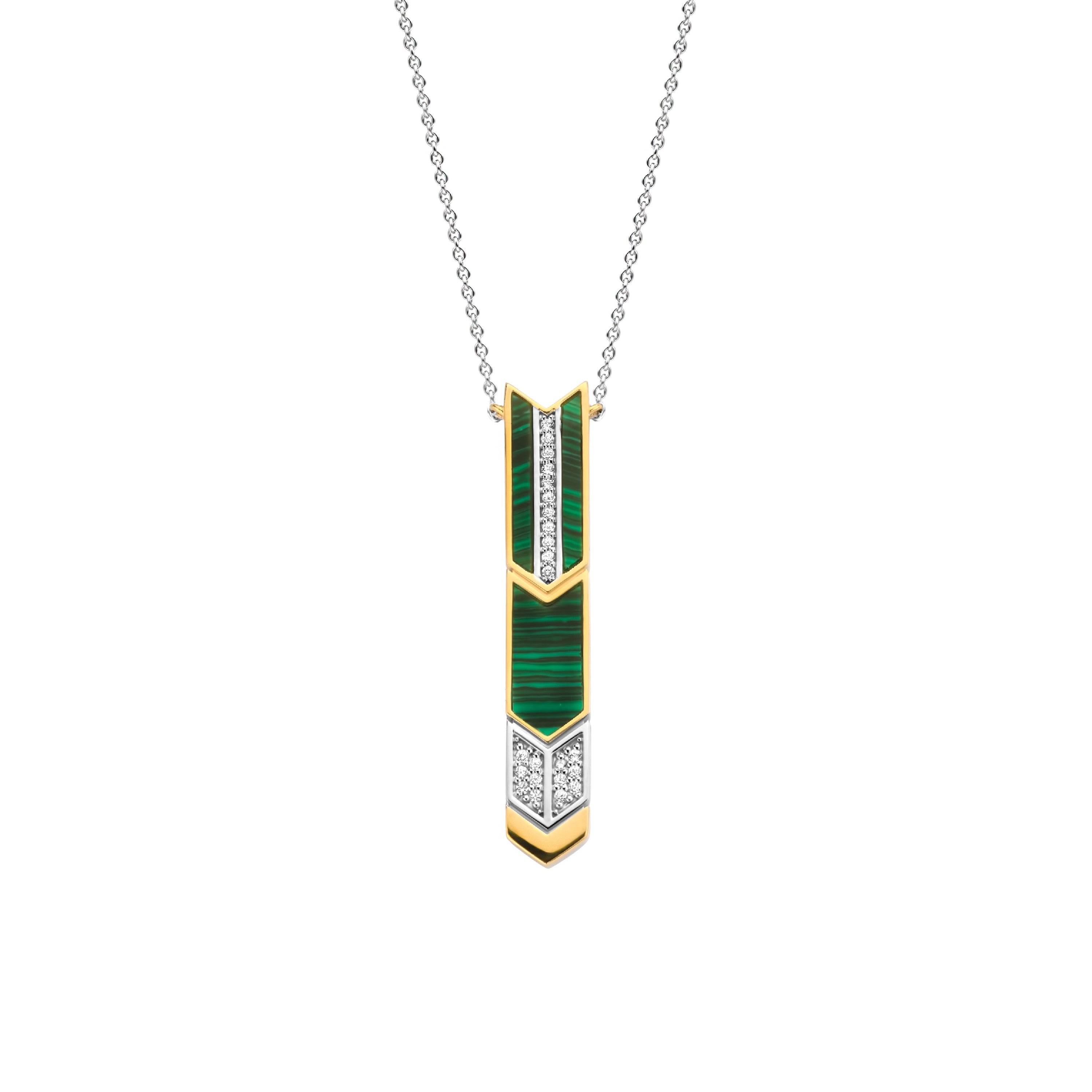 Green Malachite Arrow Necklace