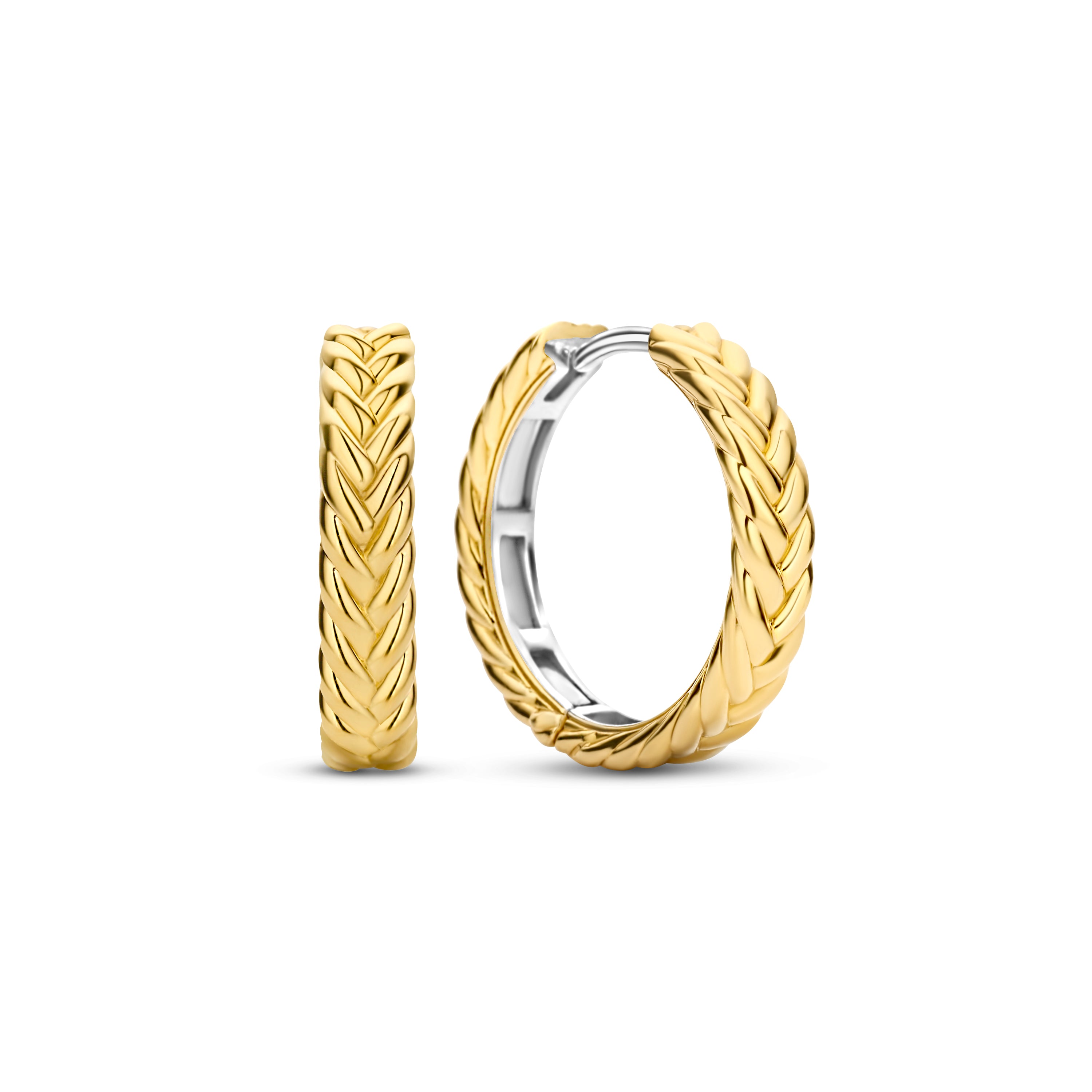 Braid 19mm Hoop Golden Earrings