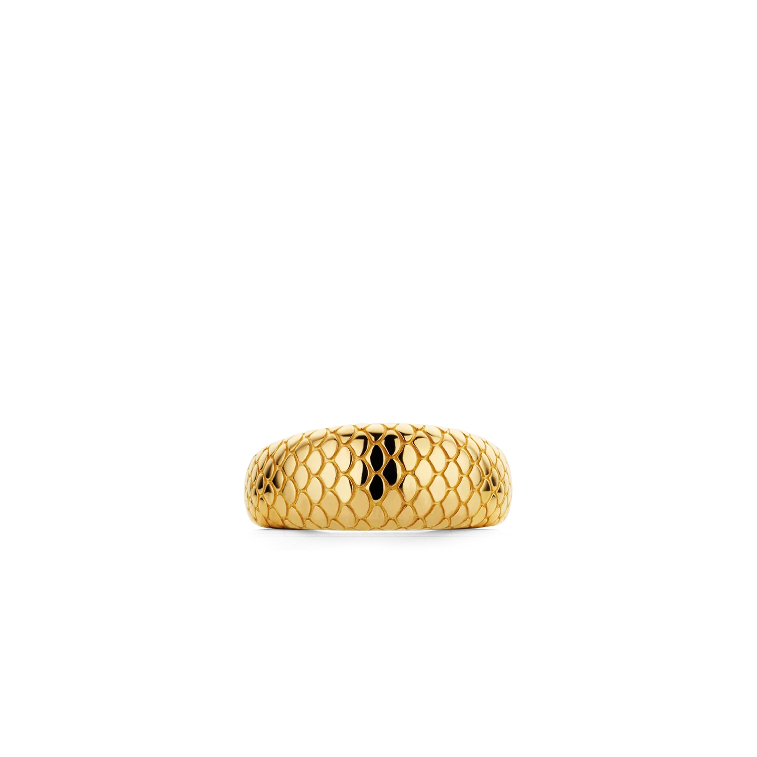 Wide Snake Print Golden Ring