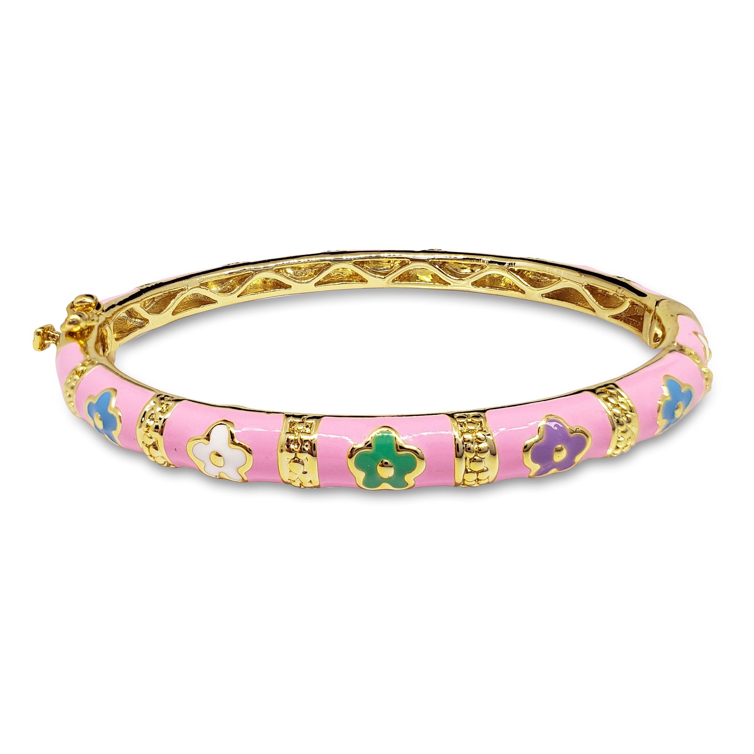 Colorful Flowers Kids Bangle Bracelet