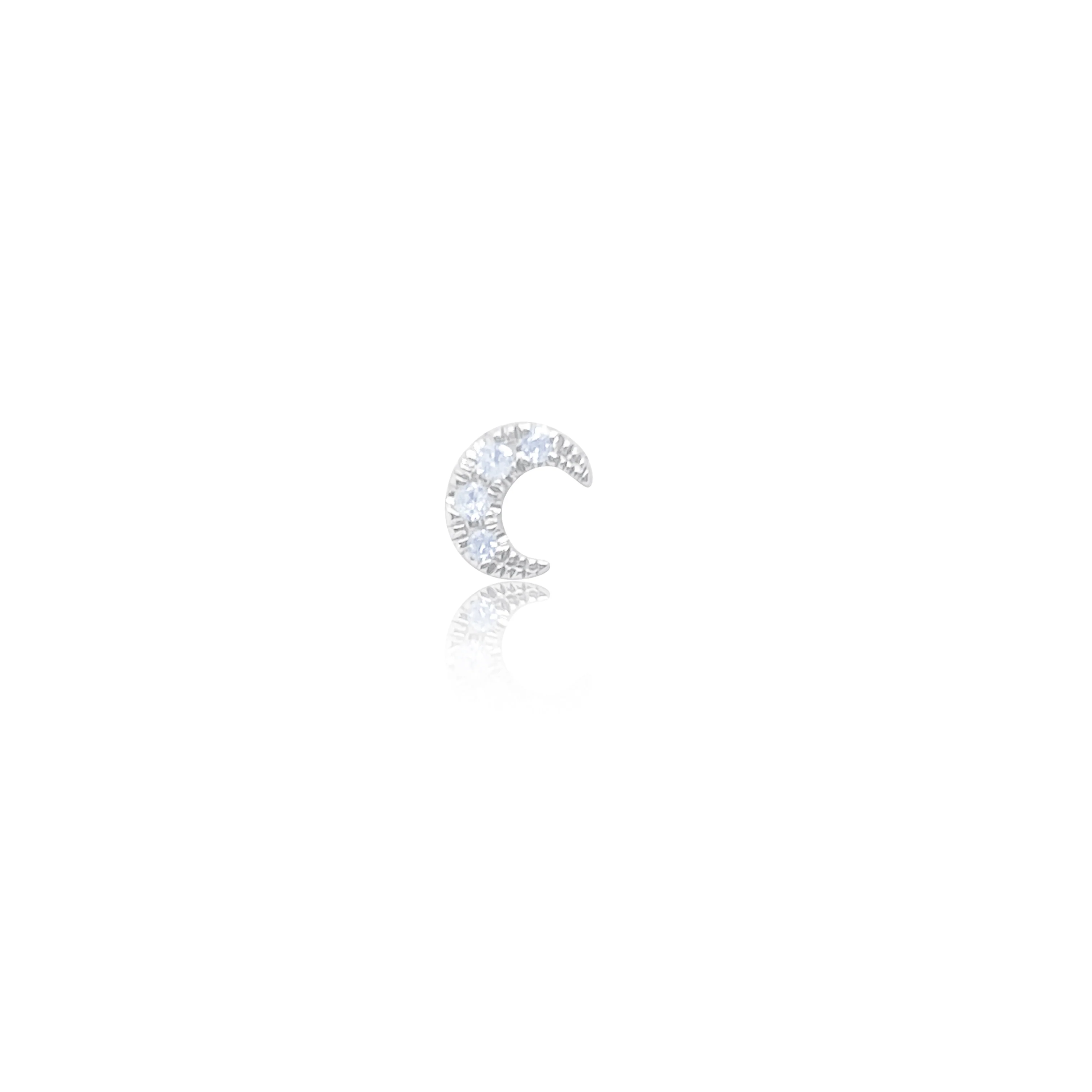 Diamond Moon Single Stud Earring