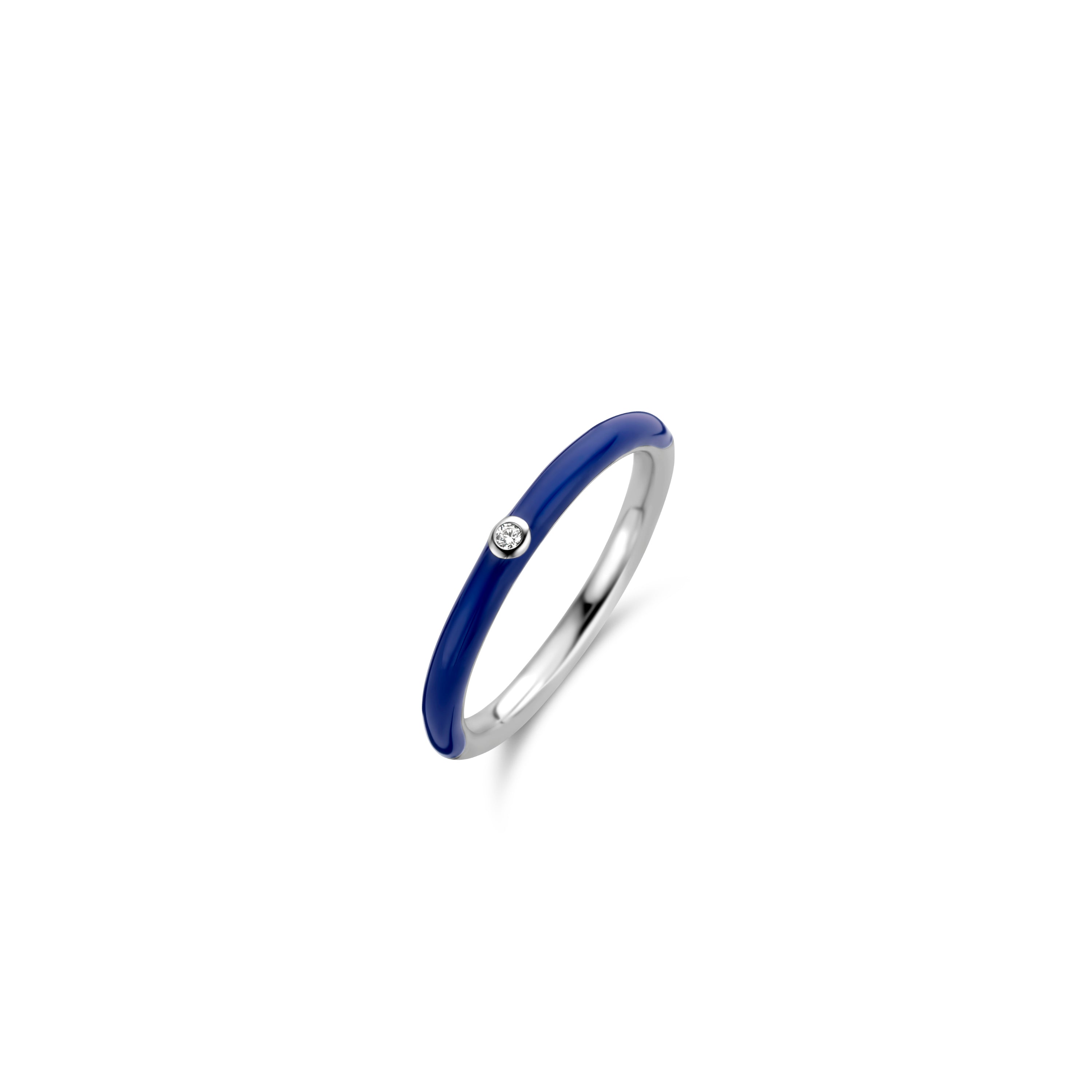 Radiant Dark Blue Enamel Ring