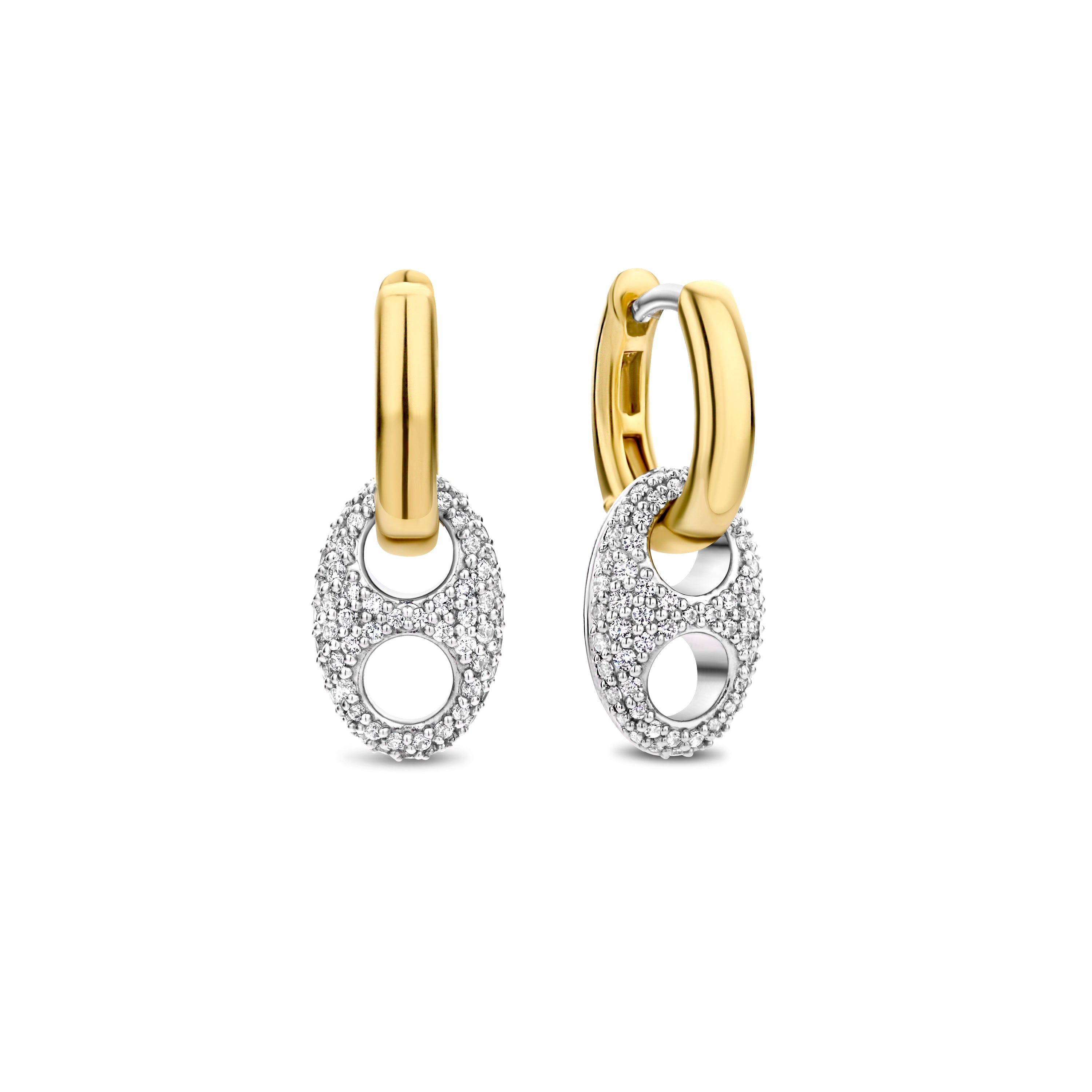 Puffed Mariner G-Ucci Pave Earrings