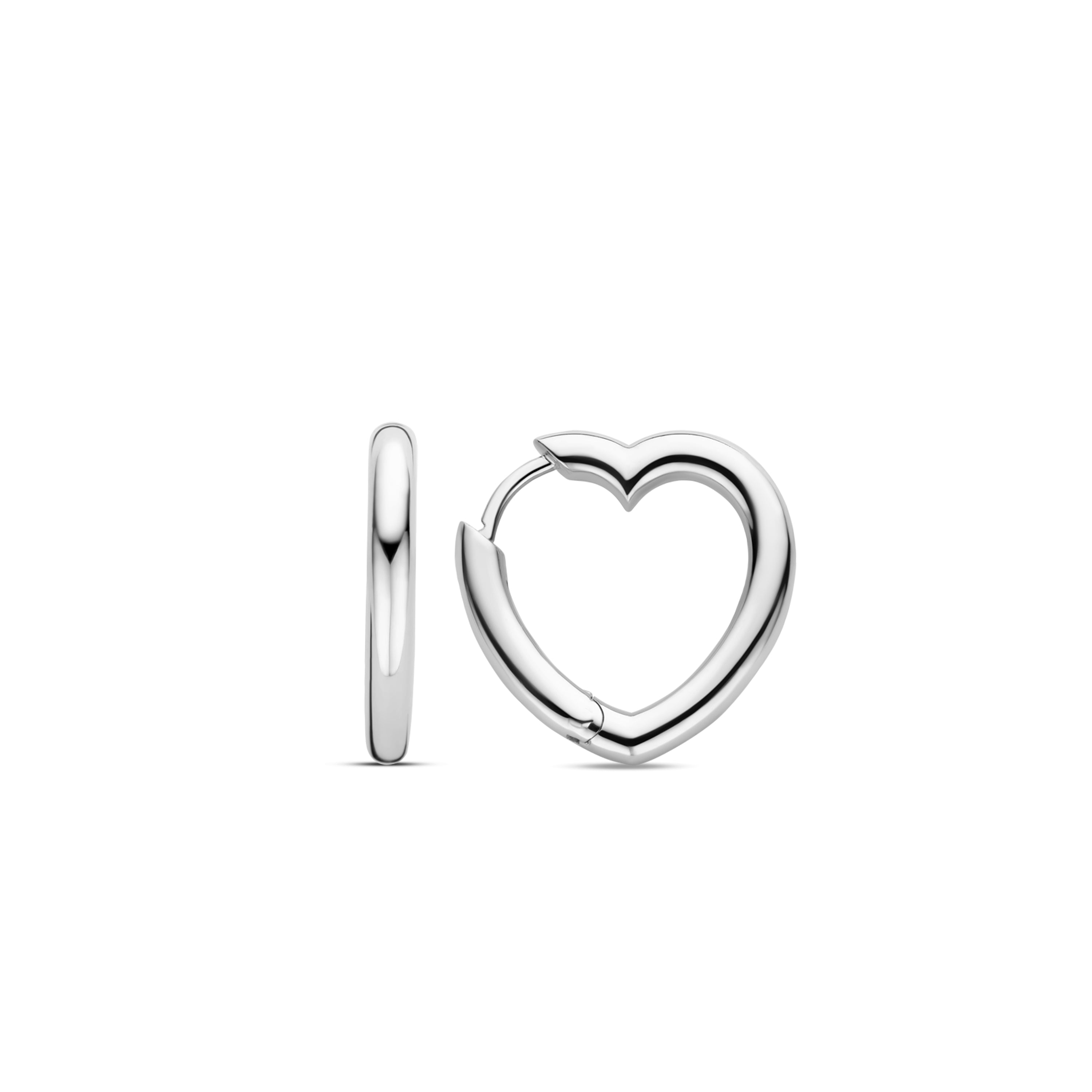 Heart Shaped Huggie Earrings 20mm