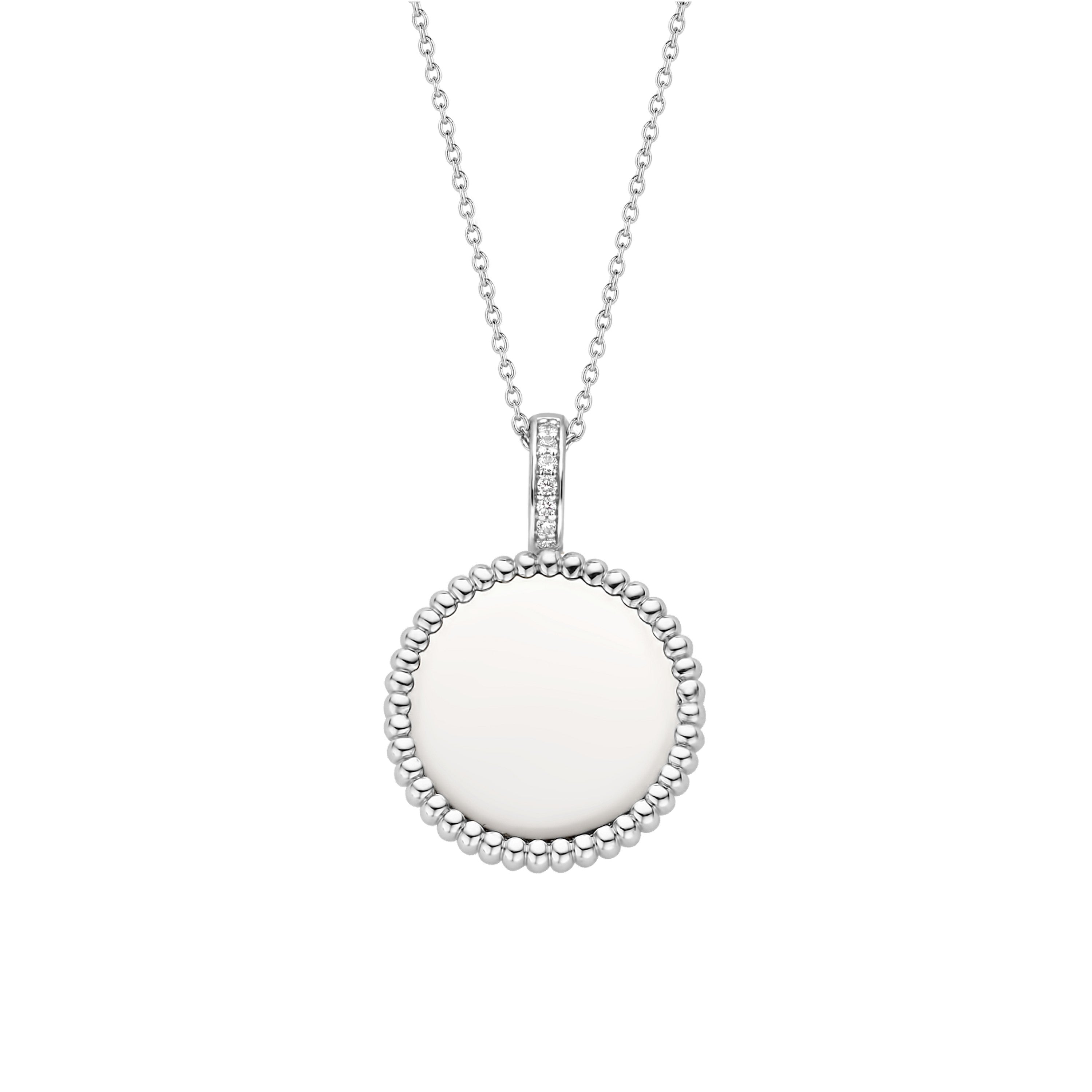 Polished Silver Disk Necklace