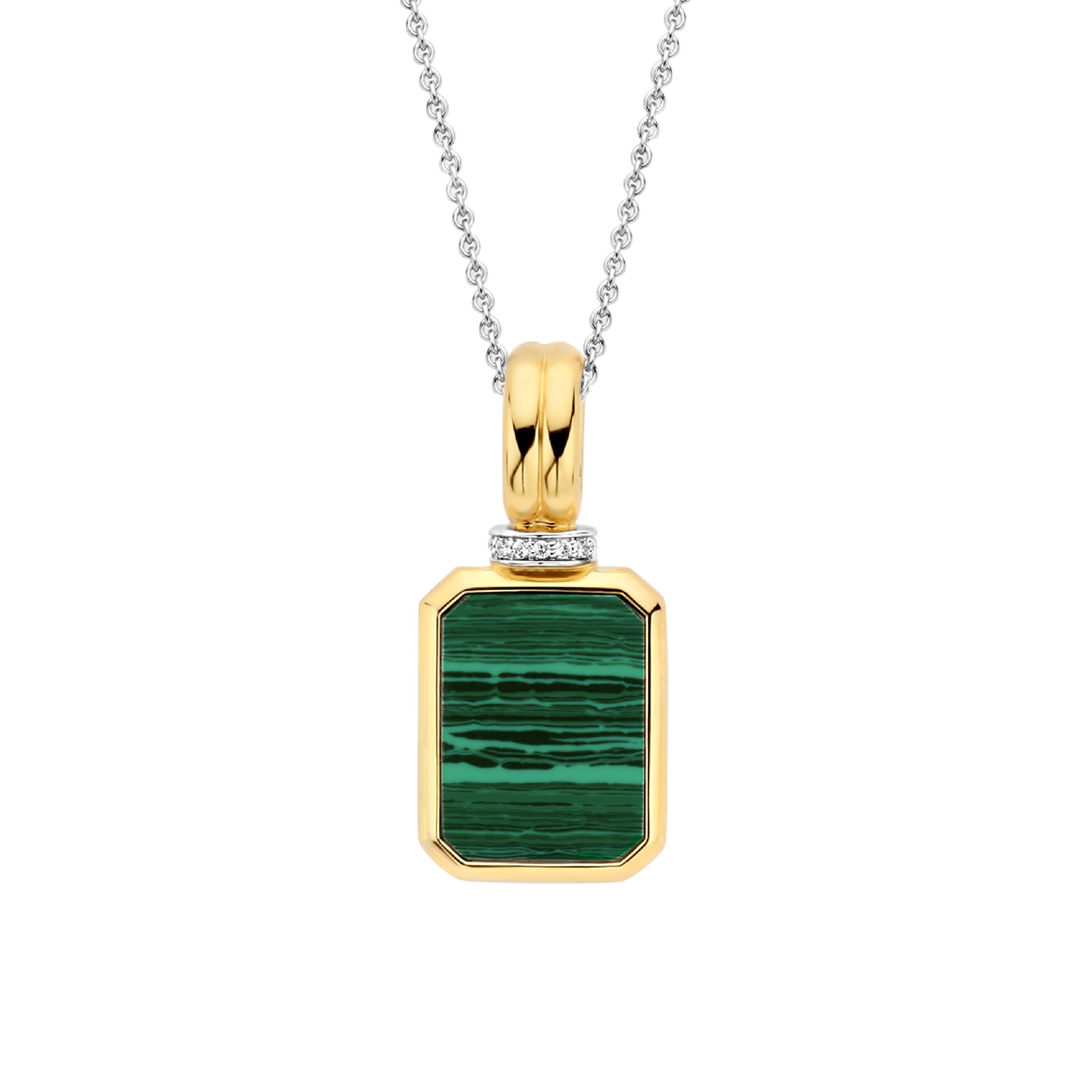 Green Malachite Locket Necklace Small