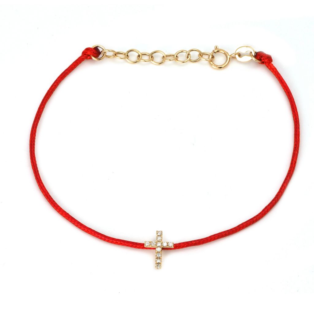 Cross Diamond Cord Bracelet