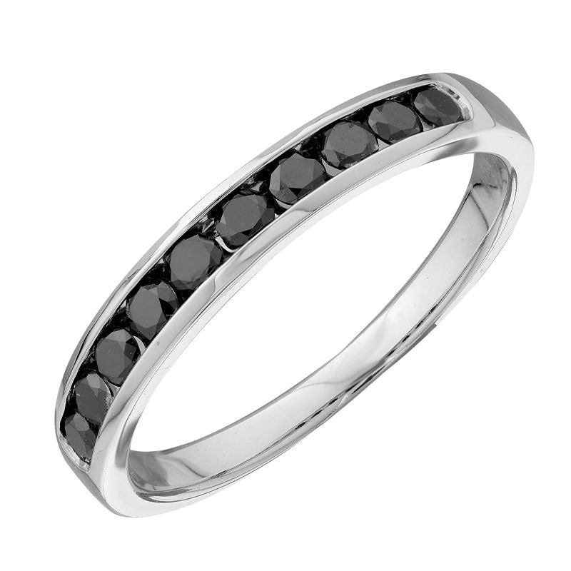 .58ct Black Diamond White Gold Wedding Ring