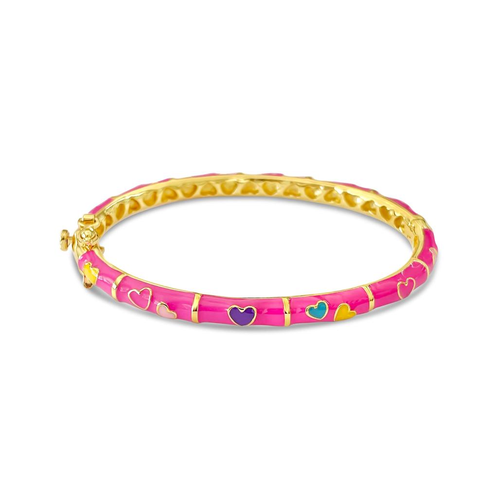 Colorful Hearts Kids Bangle Bracelet