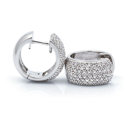 Kury Diamond Huggie Earrings 7mmX14.5MM