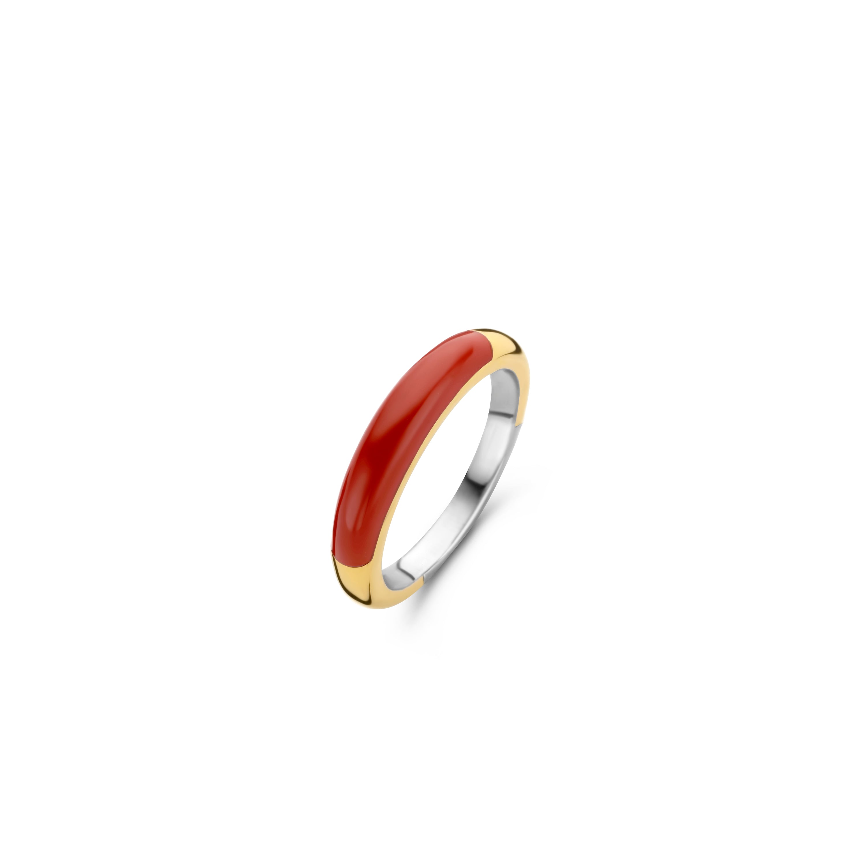 Red Coral Half Band Ring