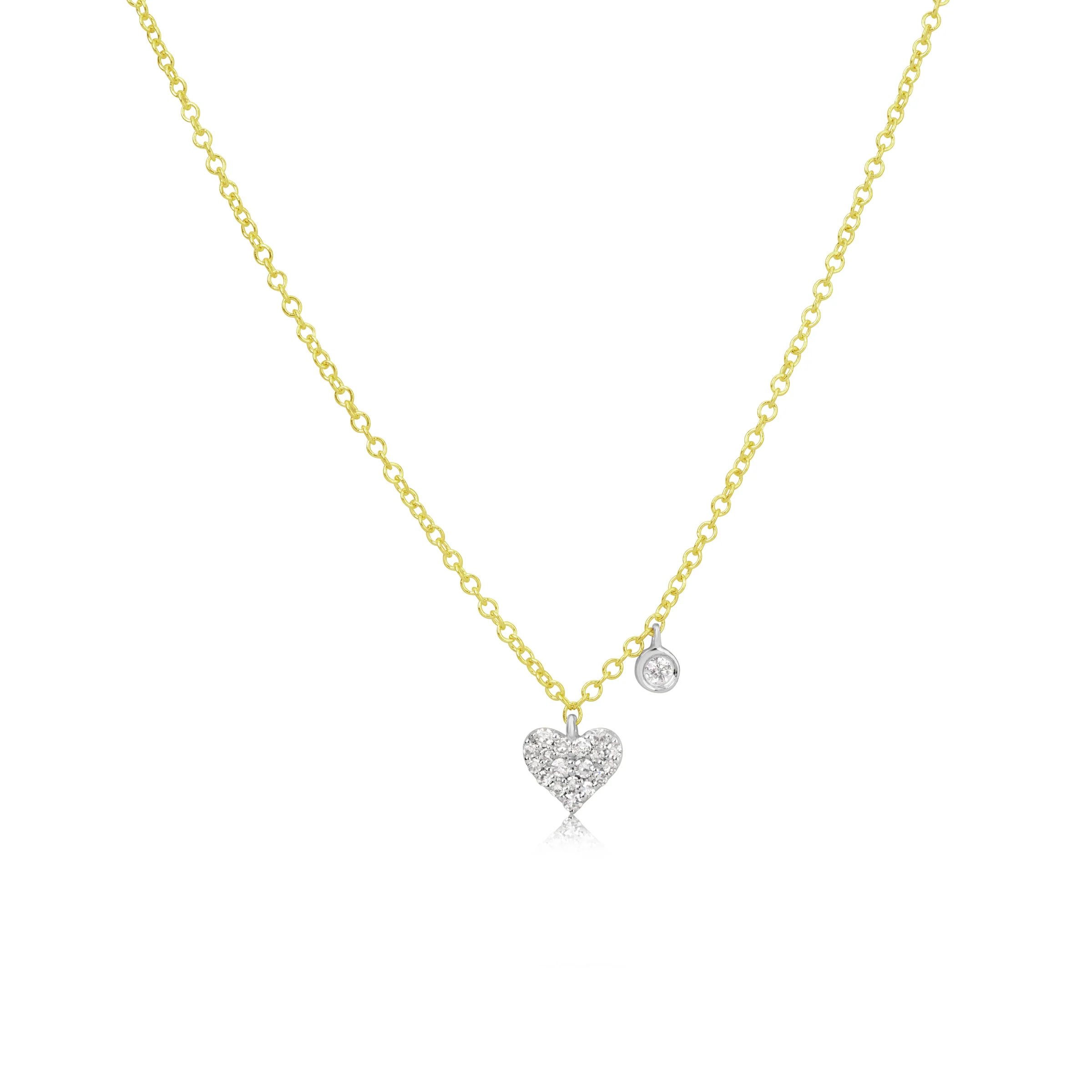 Rose Gold Heart Diamond Dainty Necklace