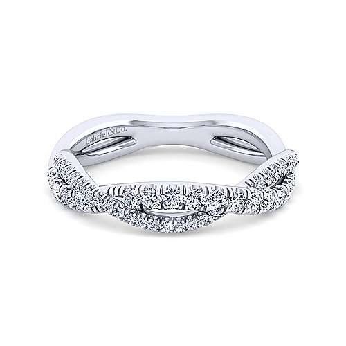 White Gold Diamond Twist Ring