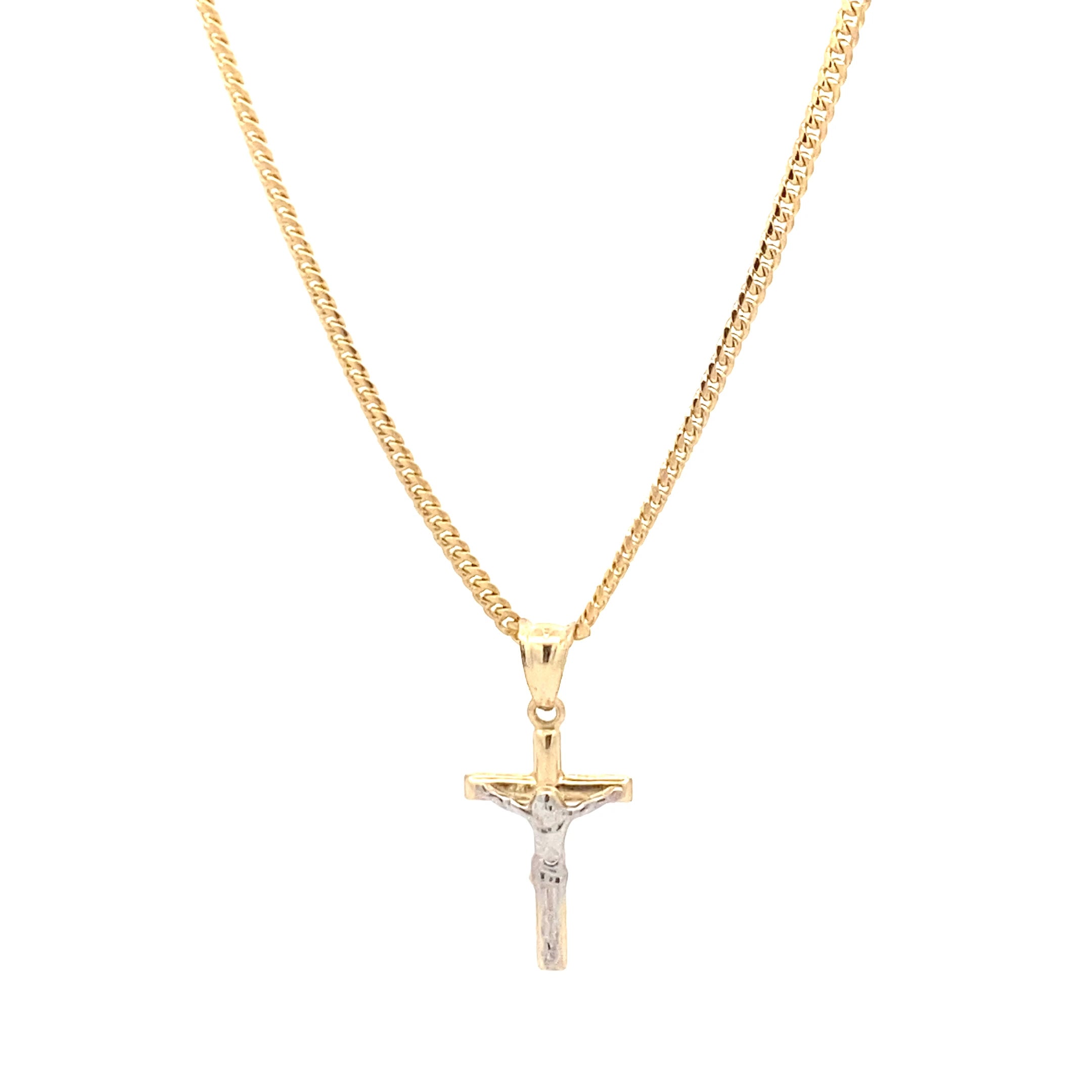 Two Tone Crucifix 20MM Pendant