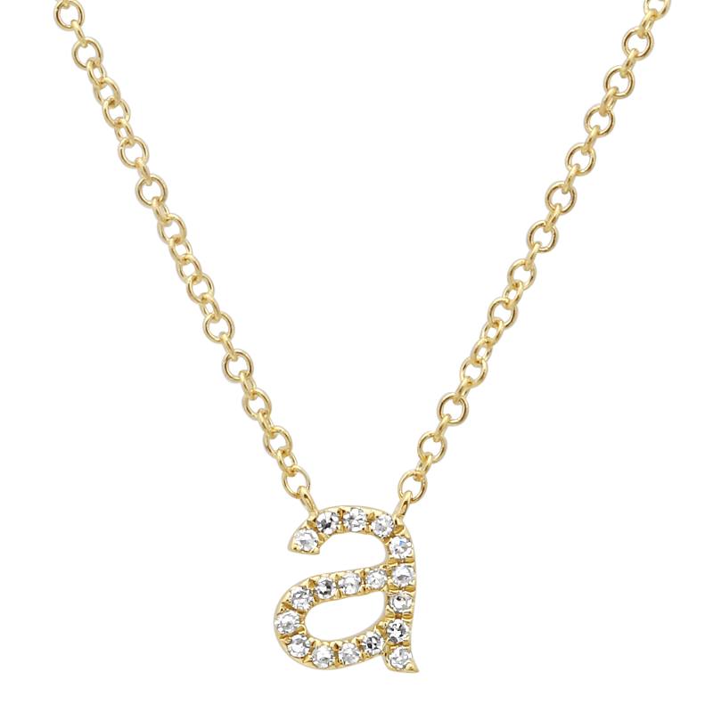 Lowercase Diamond Initial Necklace