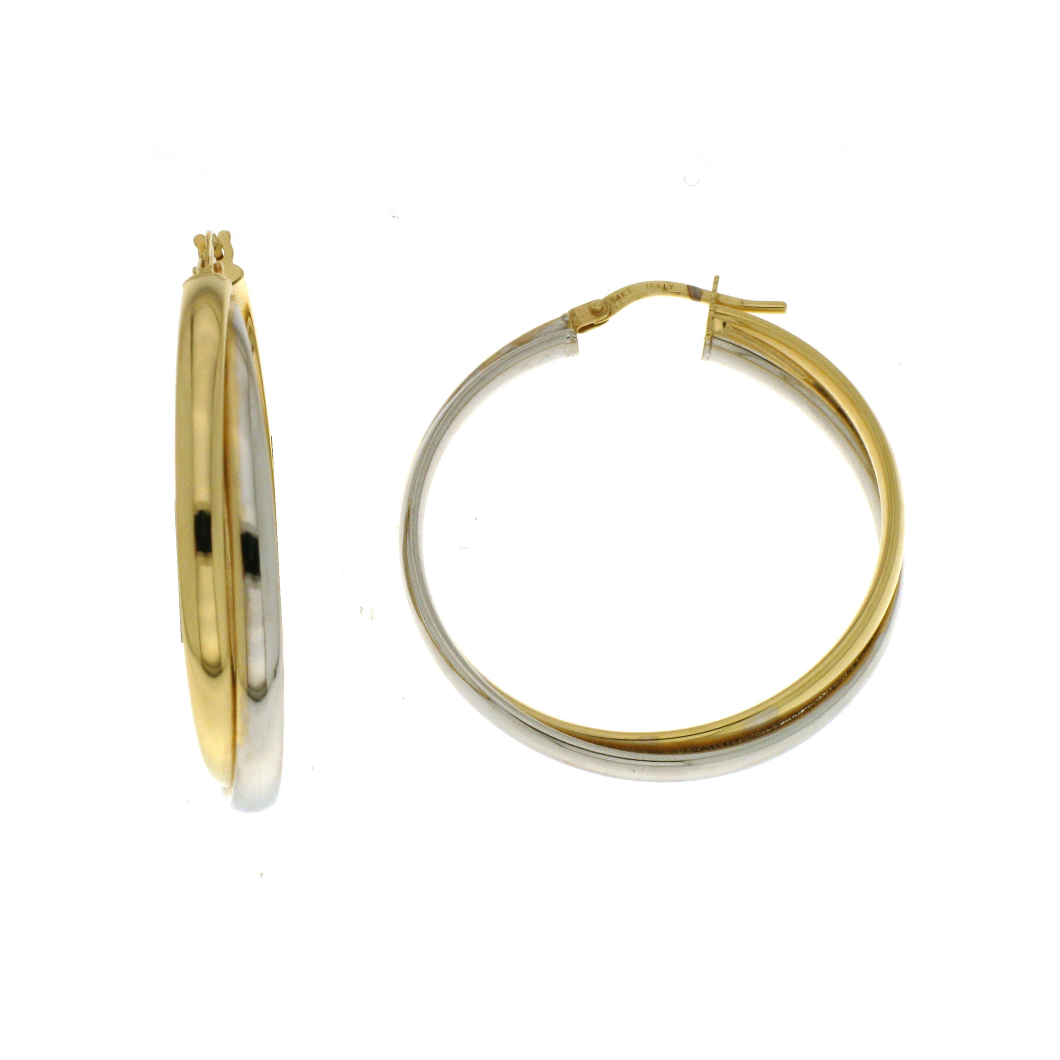 Adri Two-Tone Hoop Earrings 26MM