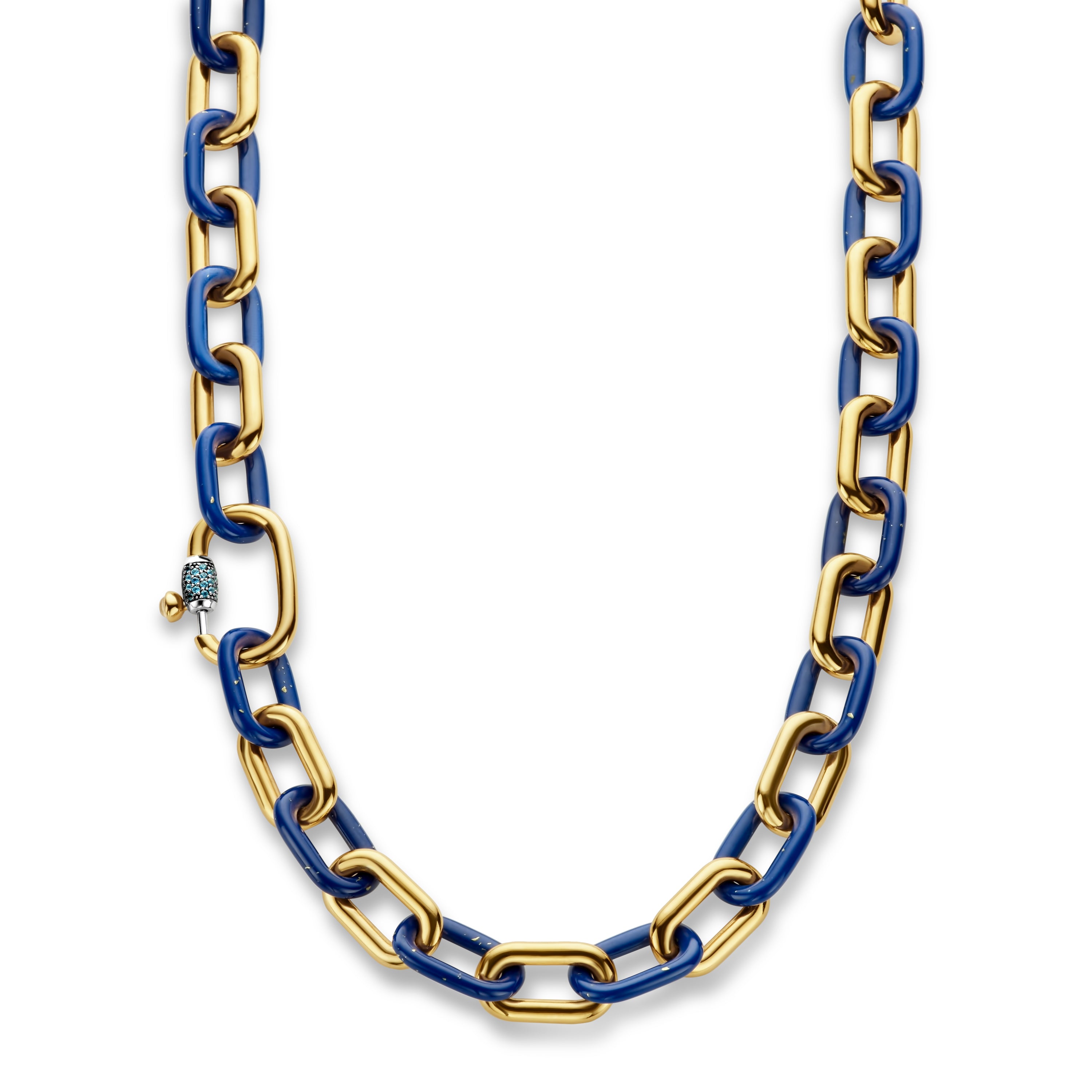 Blue Golden Links Necklace