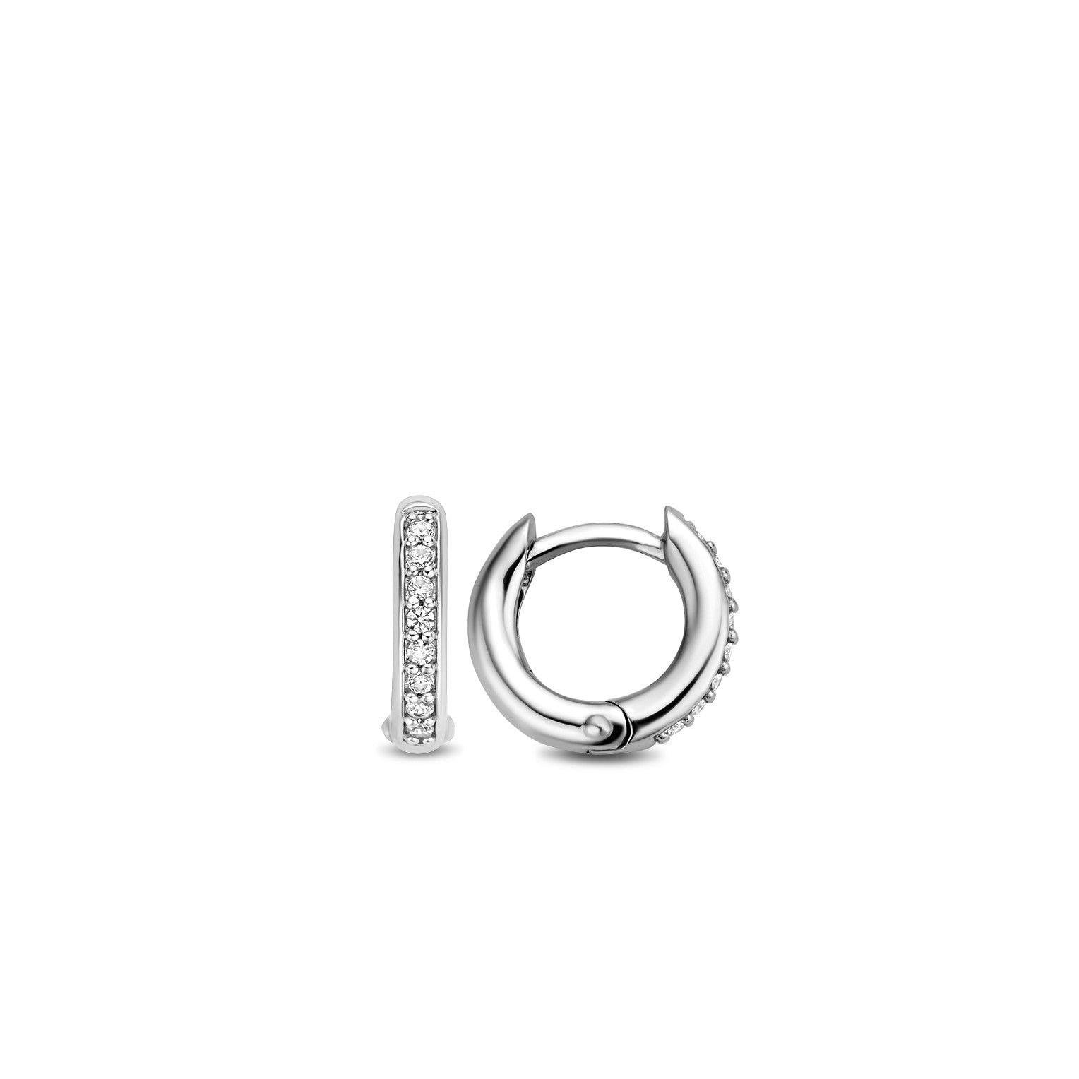 Basic Pave 14MM Huggie Earrings