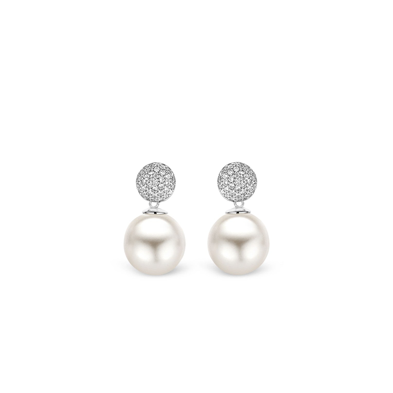 Pearl and Pave Drop Earrings