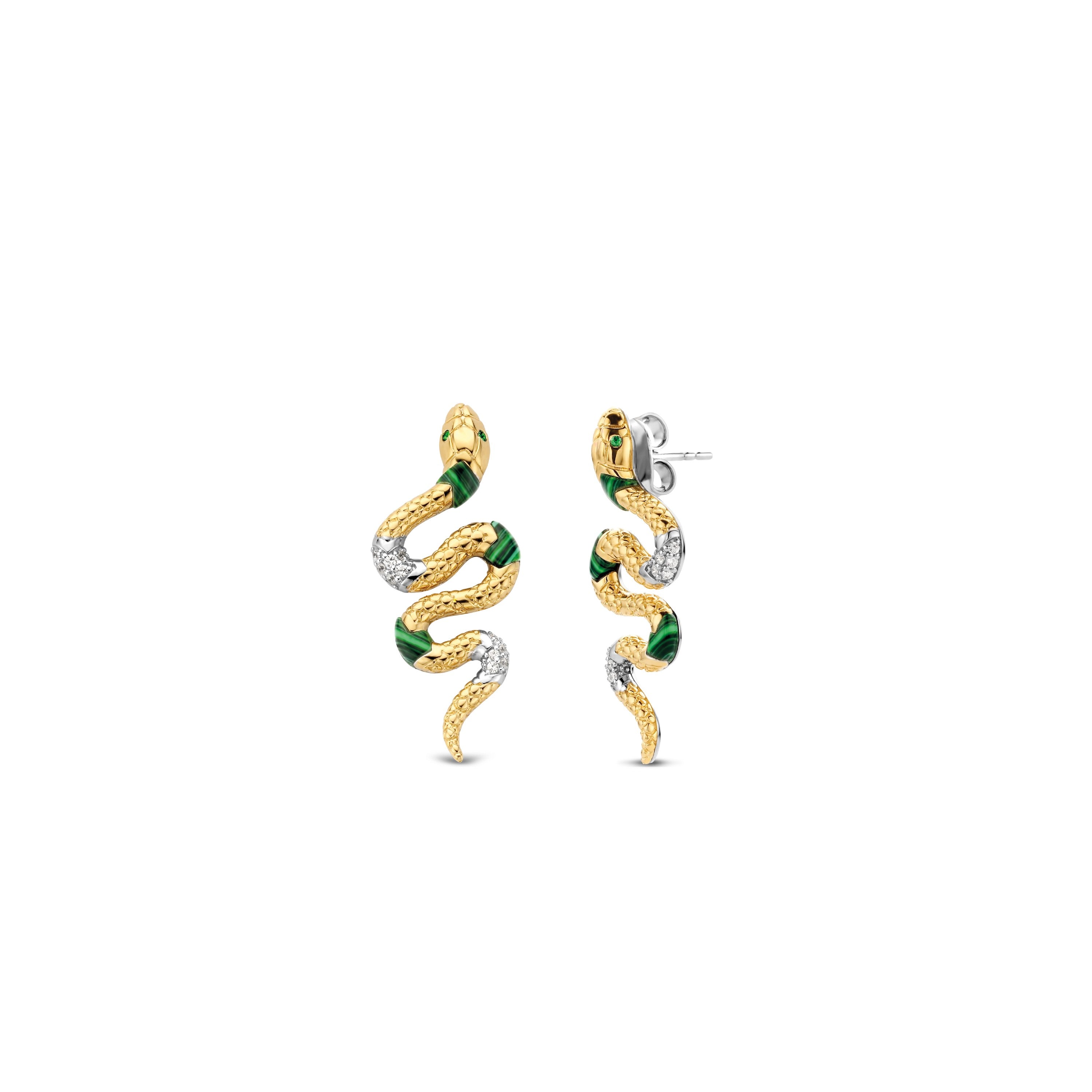 Iconic Emerald Snake Stud Earrings