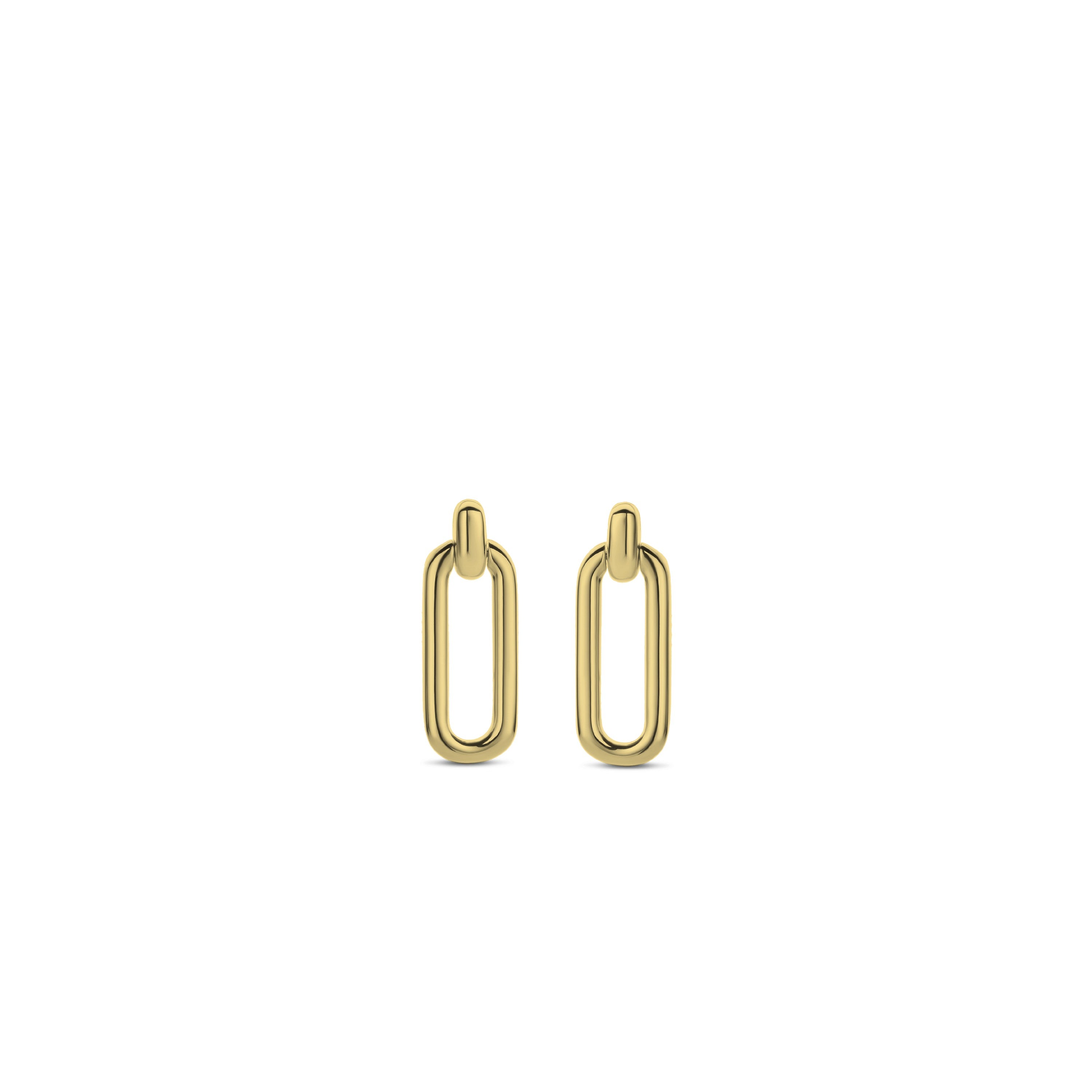 Golden Paper Clip Link Earrings