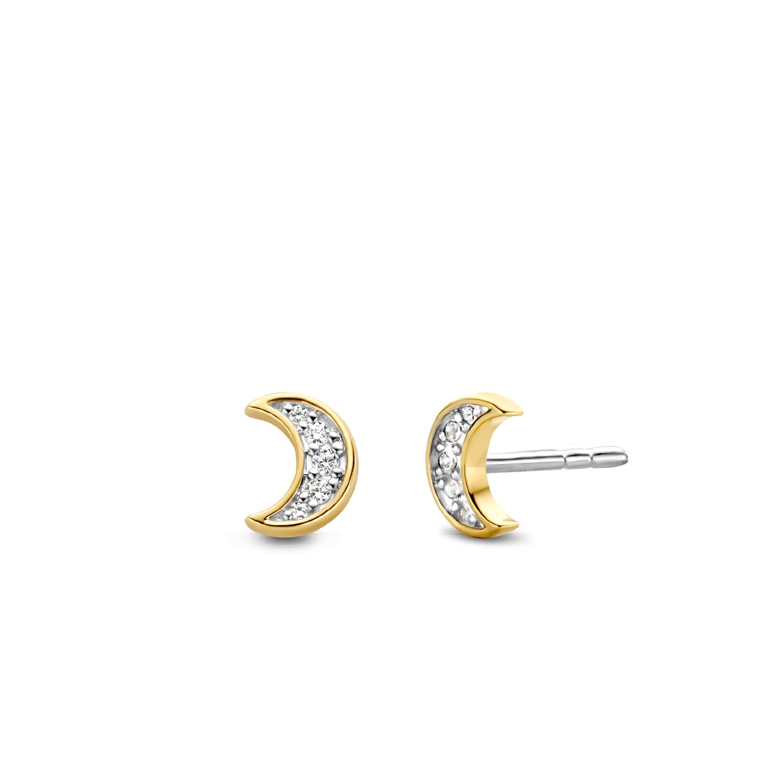 Crescent Moon Stud Earrings