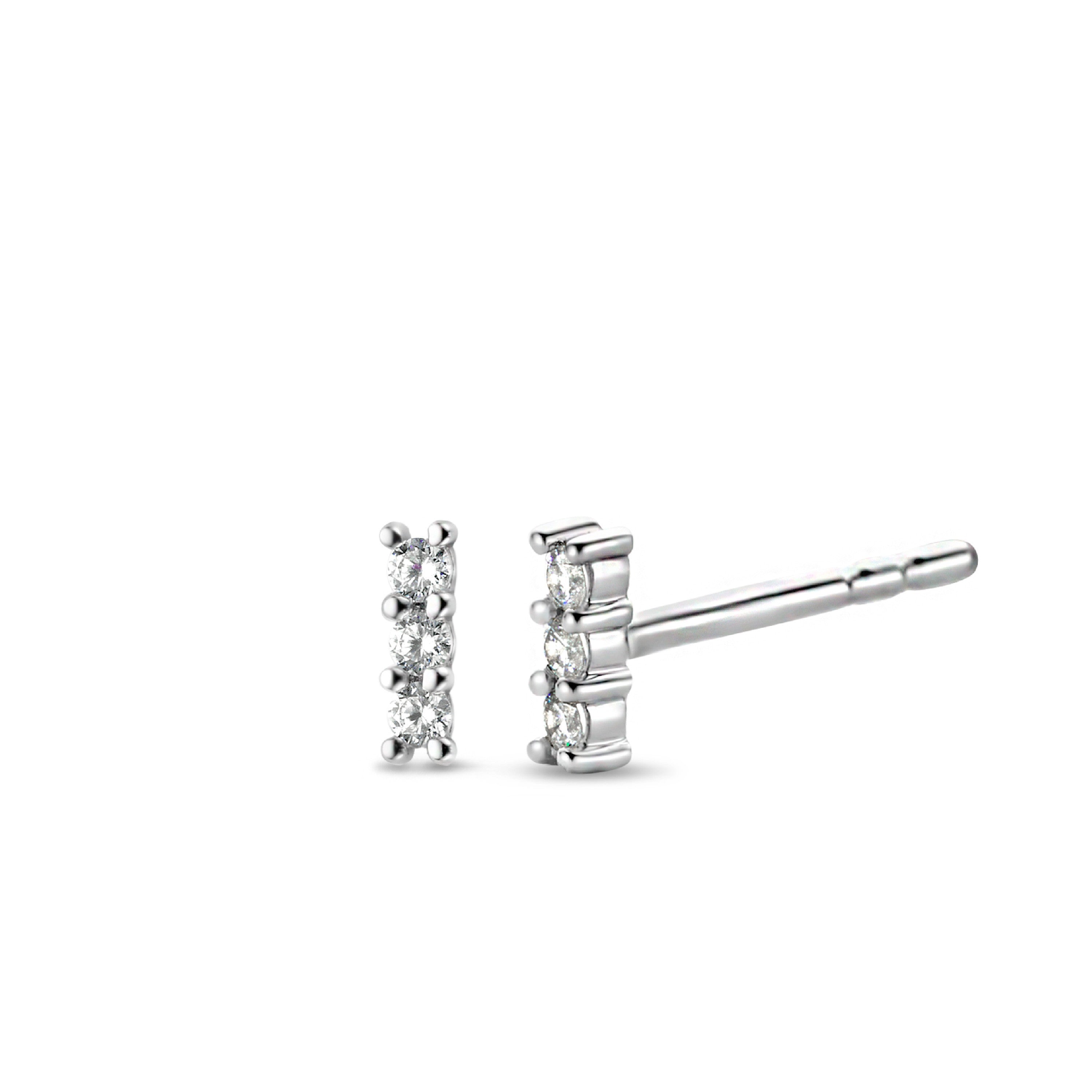 Linear Zirconia Stud Earrings