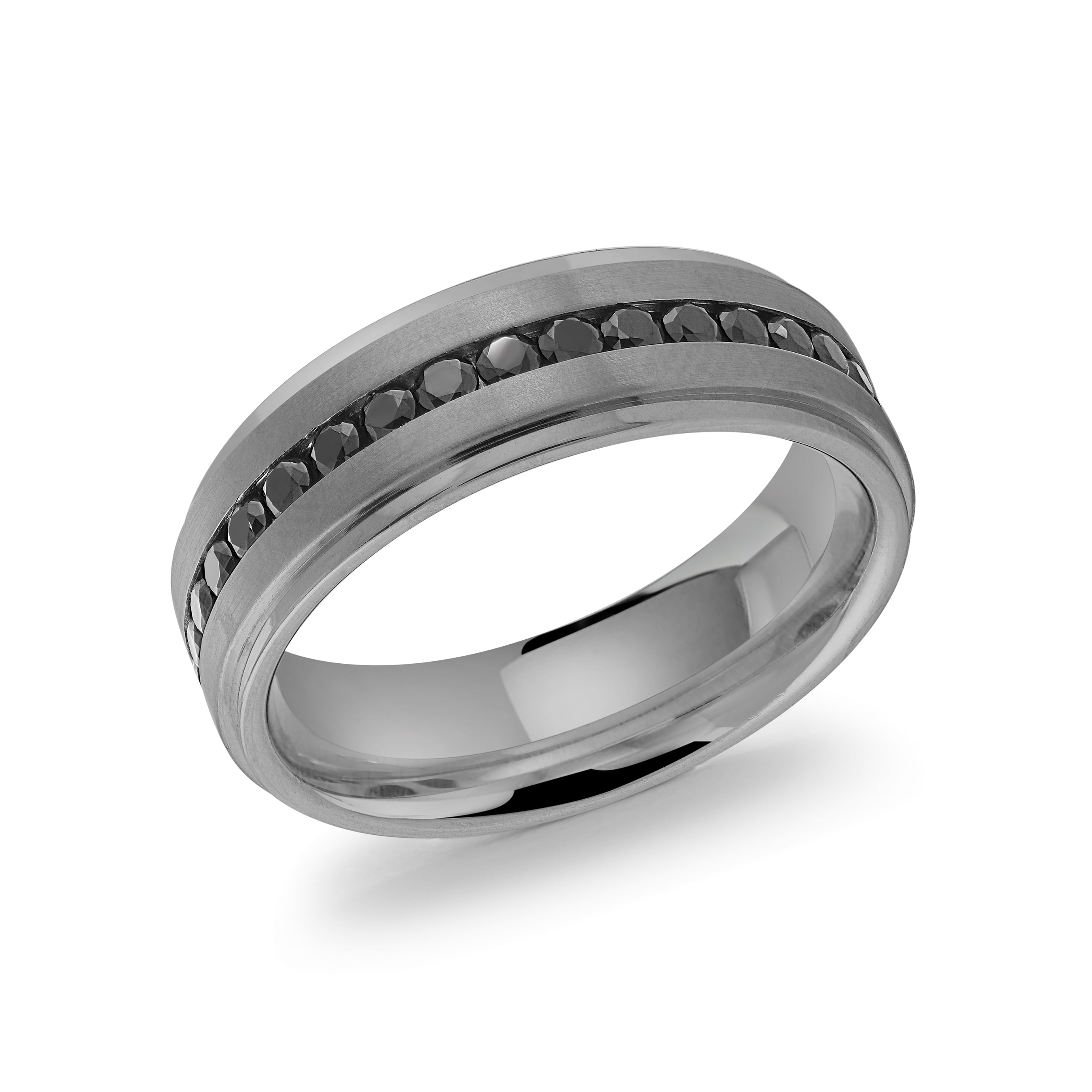 Gunmetal Steel Black Zirconia 7mm Ring