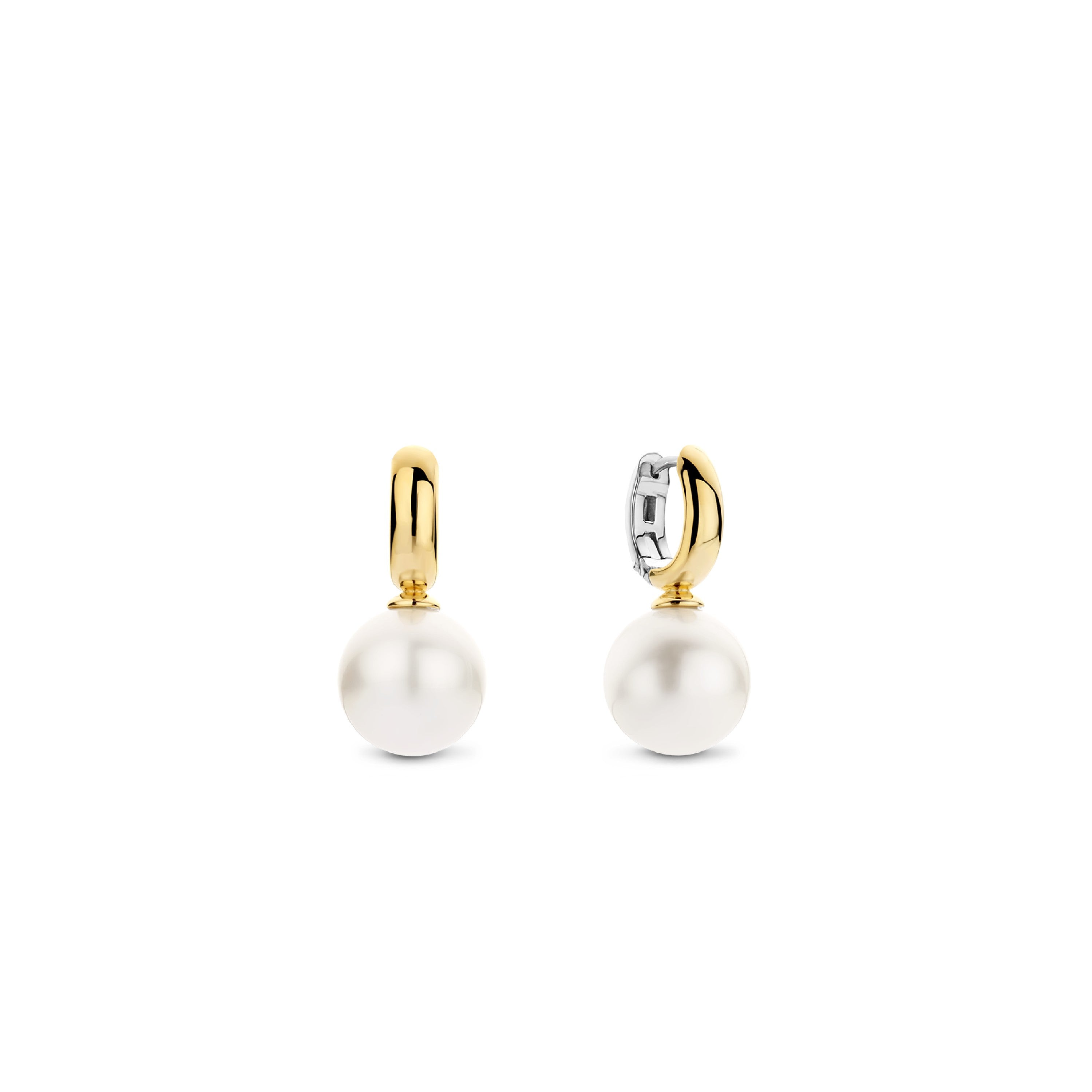 Jumbo Pearl Huggie Earrings