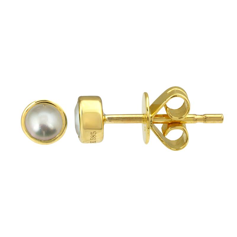 4MM Pearl Gold Earring