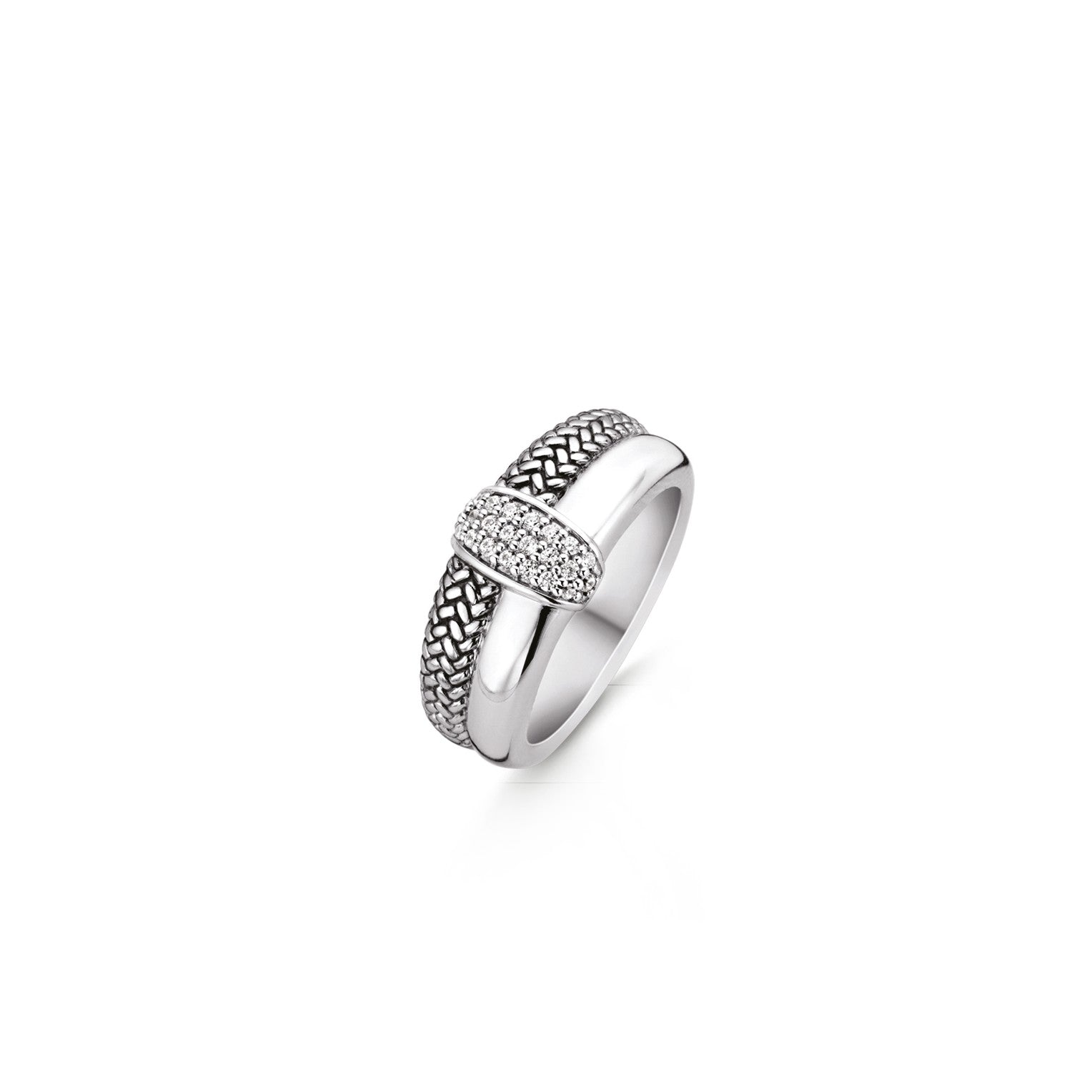 Double Braid Pave Ring