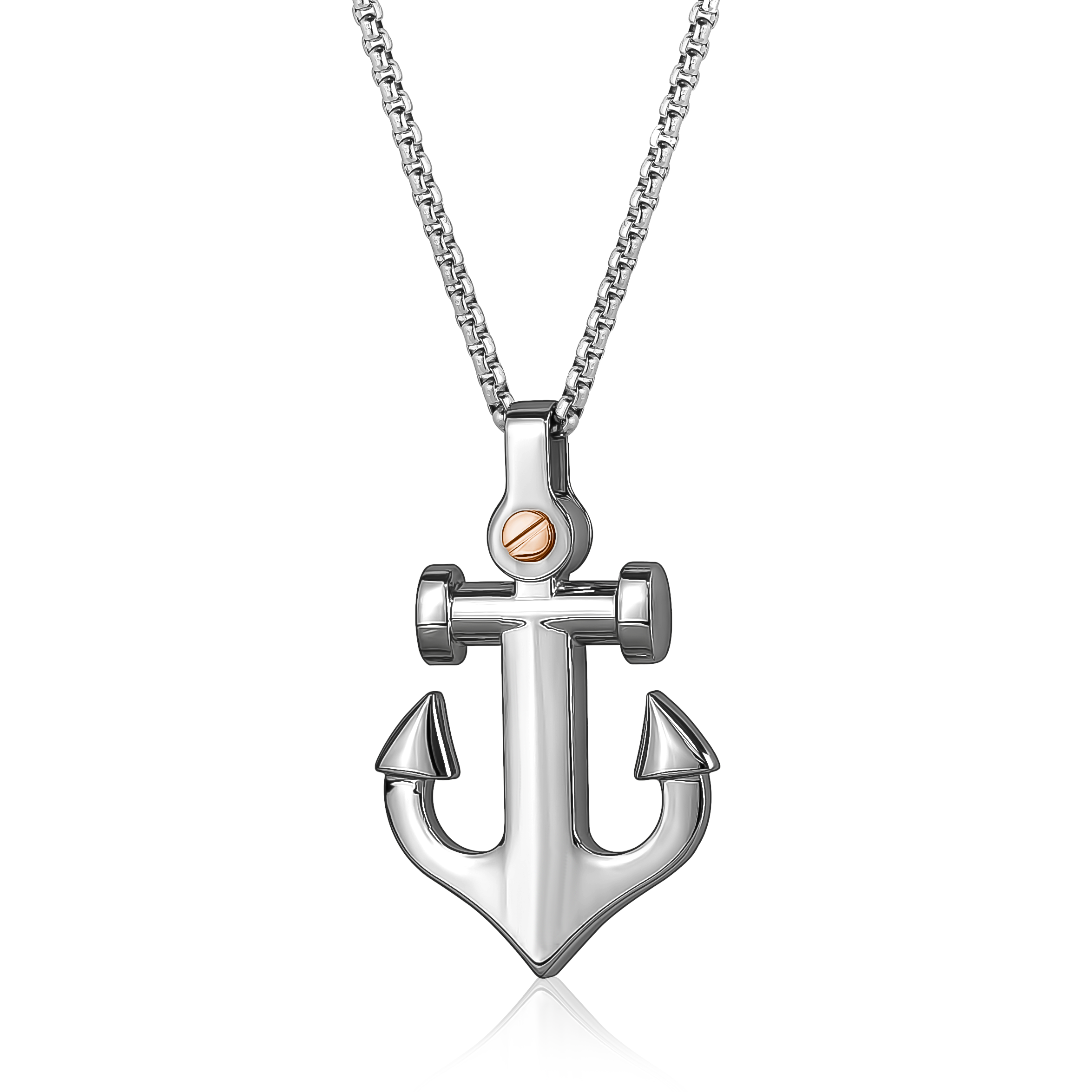 Anchor Pendant Steel/RoseNecklace