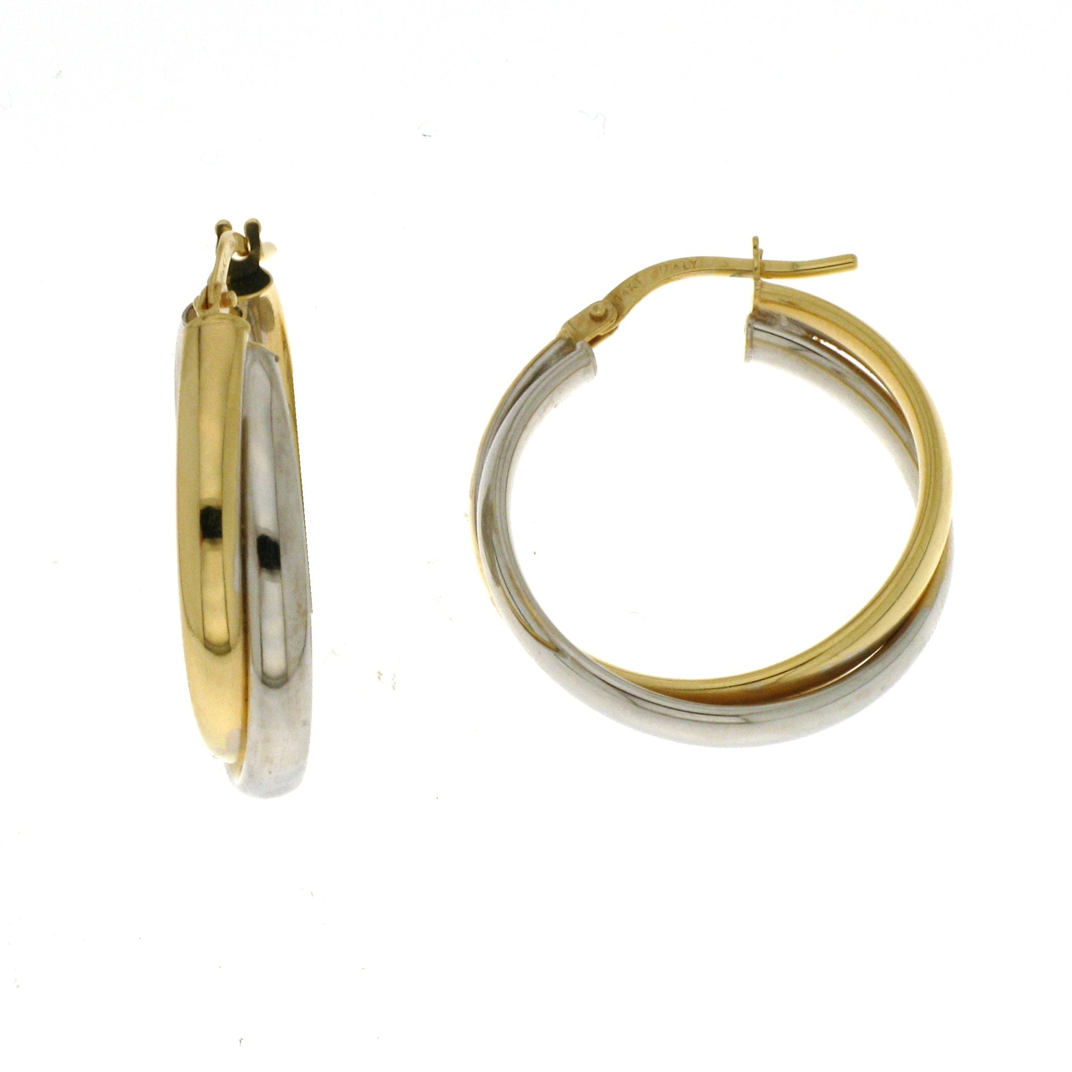 Caro Two-Tone Hoop Earrings 20MM