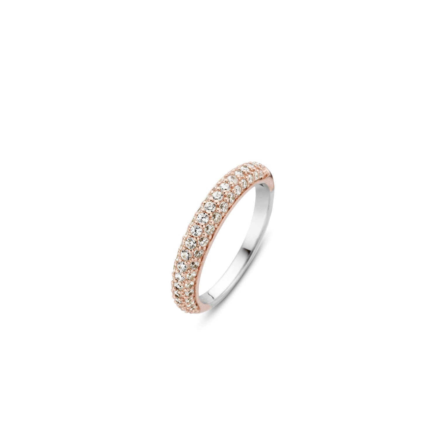 Pave All Rose Night Ring