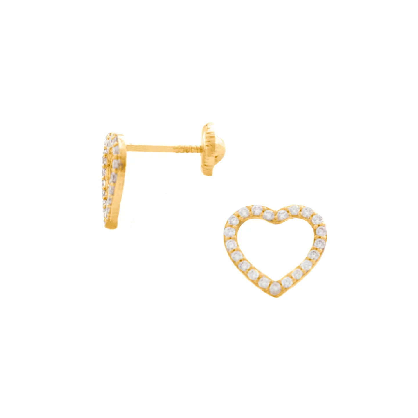 7MM Clear Heart Stud Earrings