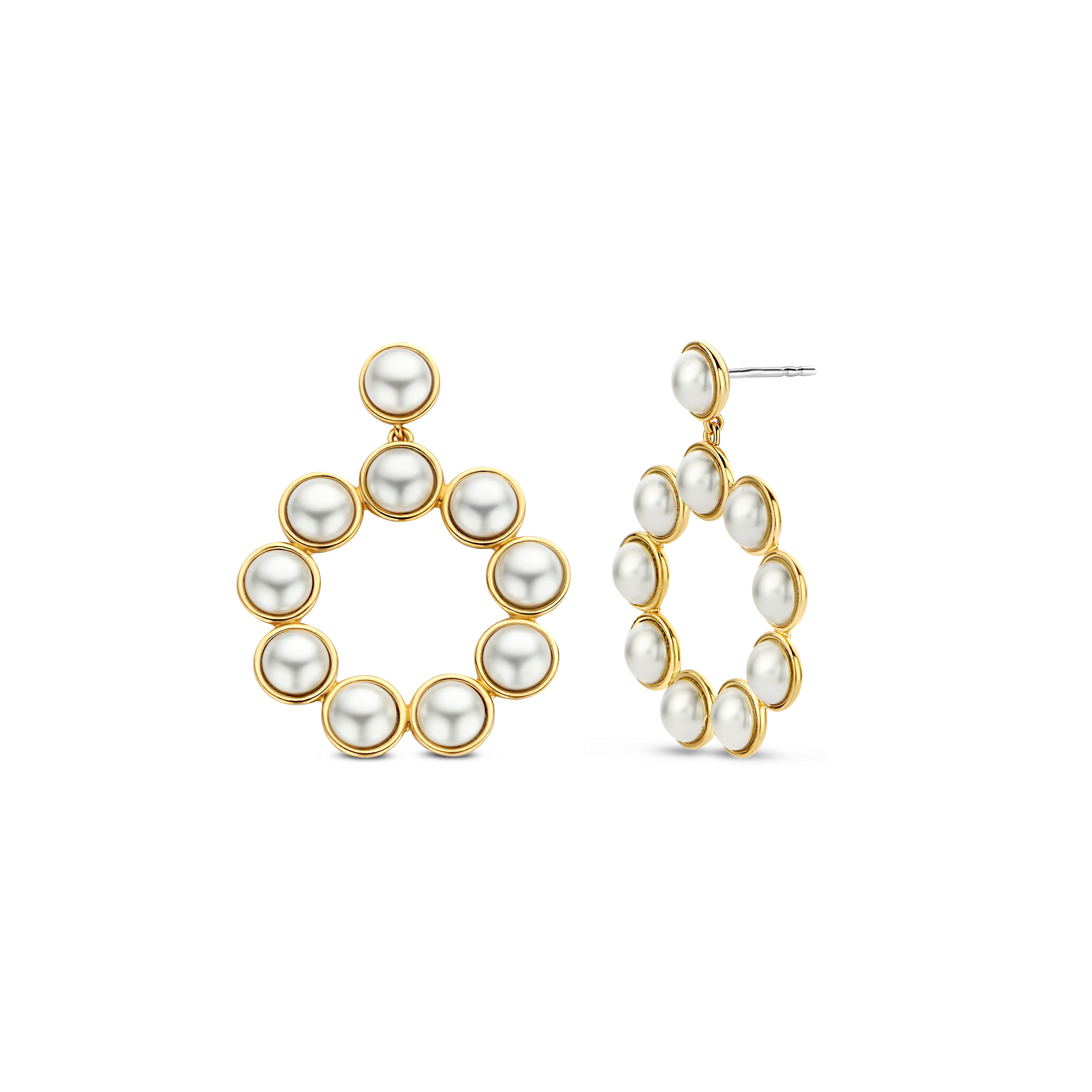 Divine Pearl Disk Earrings