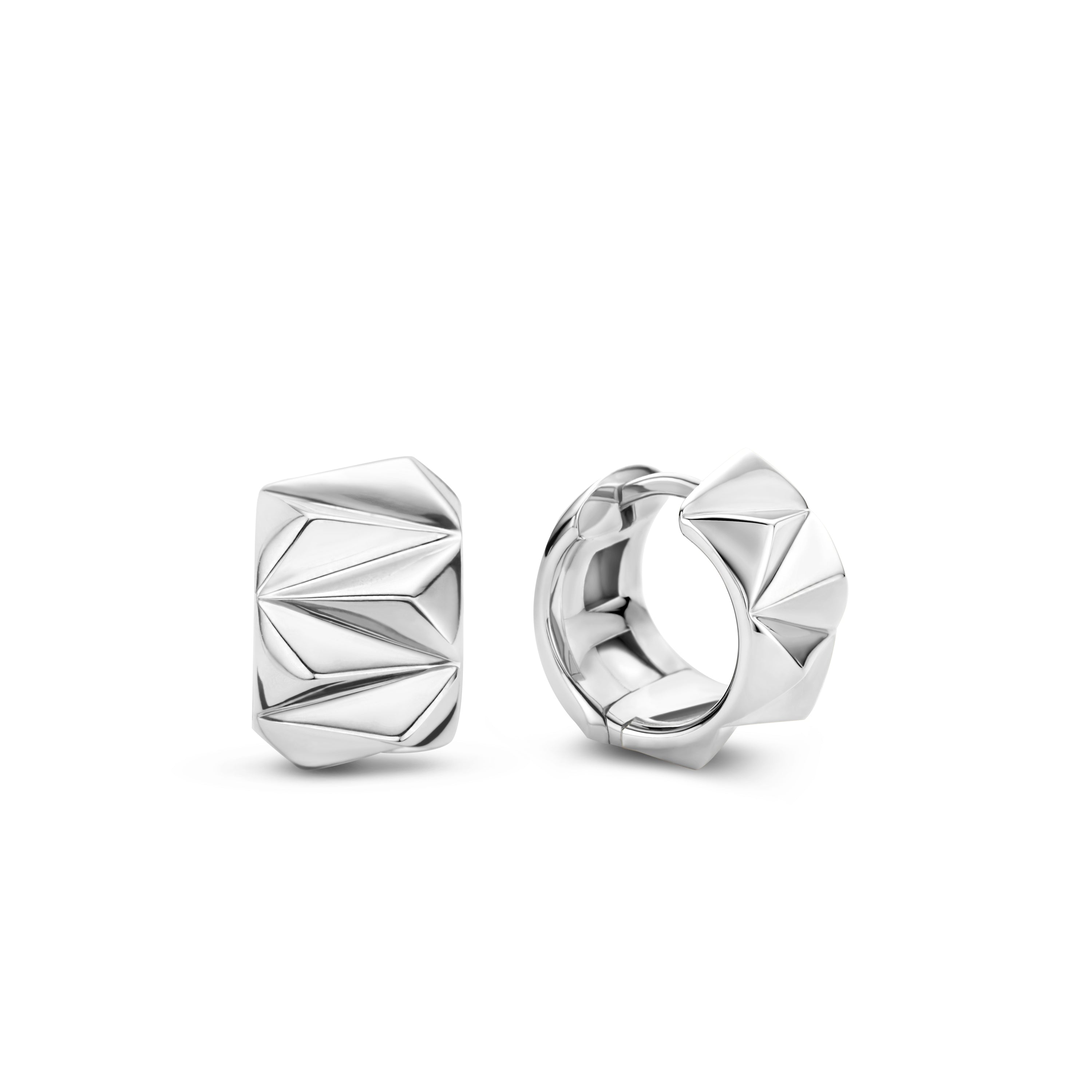 Rebel Silver 14MM Huggie Earrings